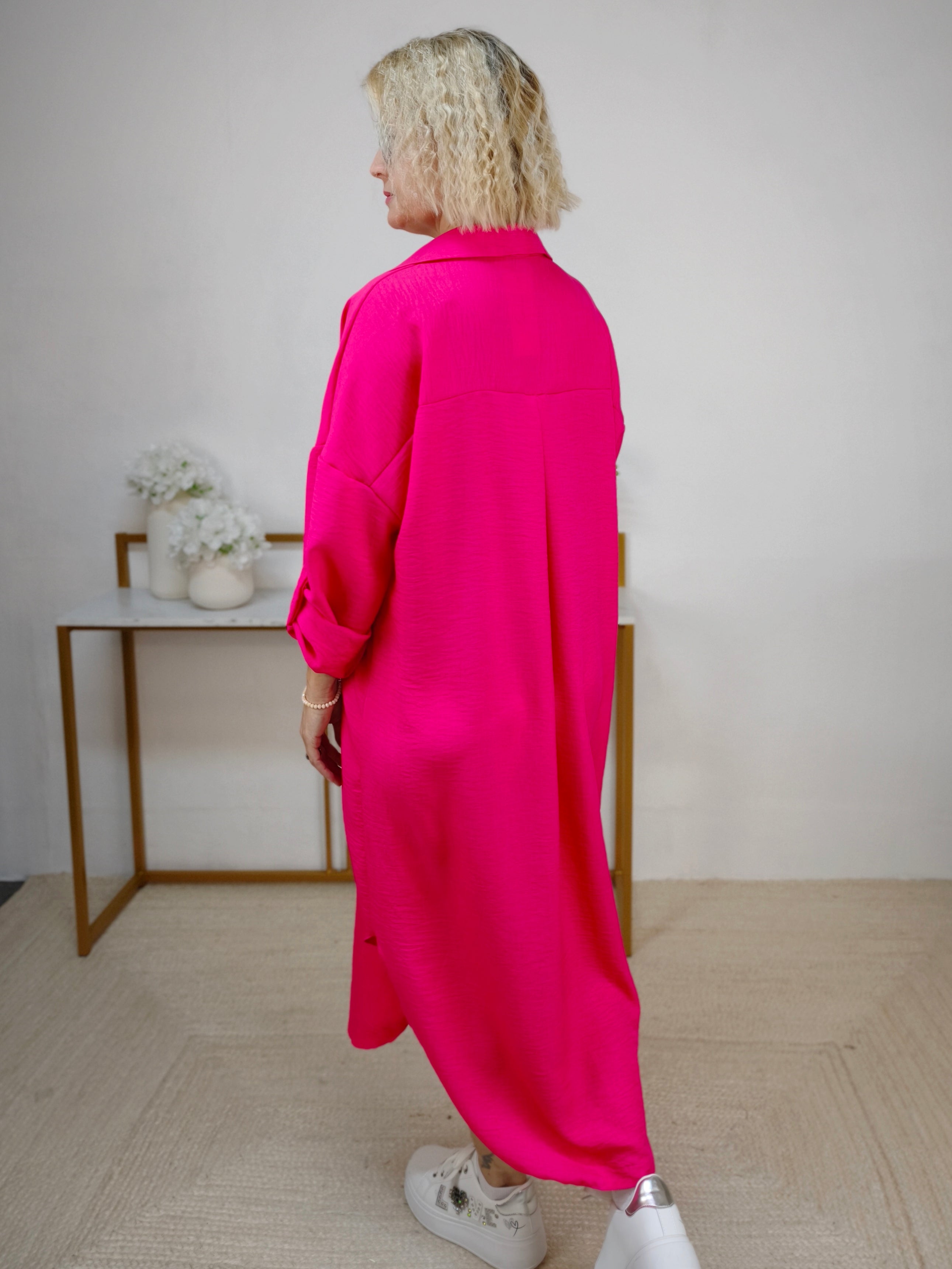 Hemdkleid einfarbig in fuchsia (38-44)