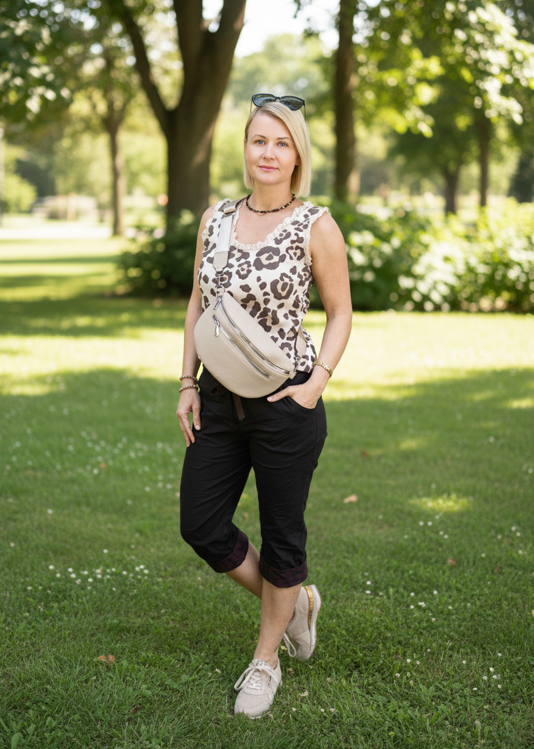 Ripp - Top Leo beige/braun (36-42)
