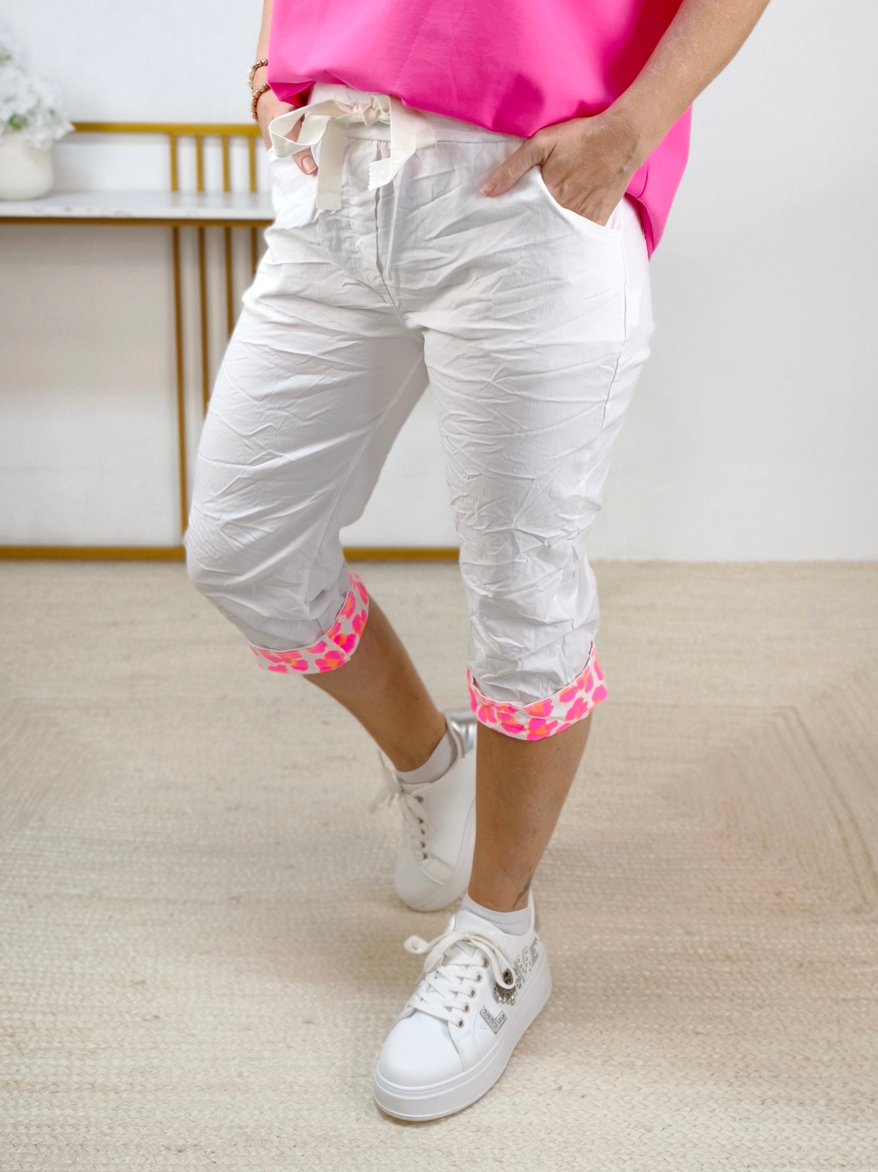 Capri - Stretchhose/Joggpant weiss (38-42)