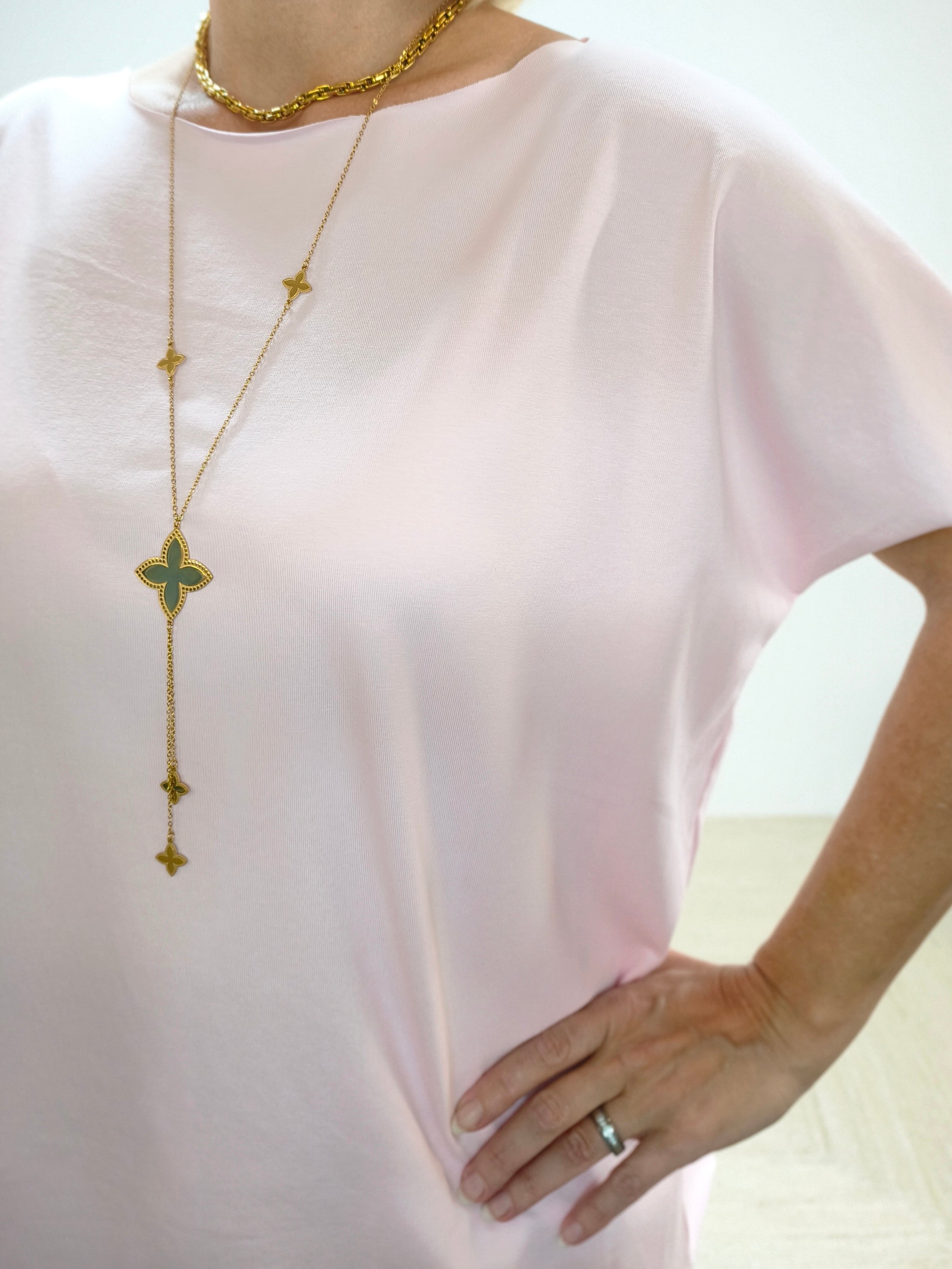 Einfarbiges, leichtes Shirt in rosa aus Baumwolle (40-42/44)