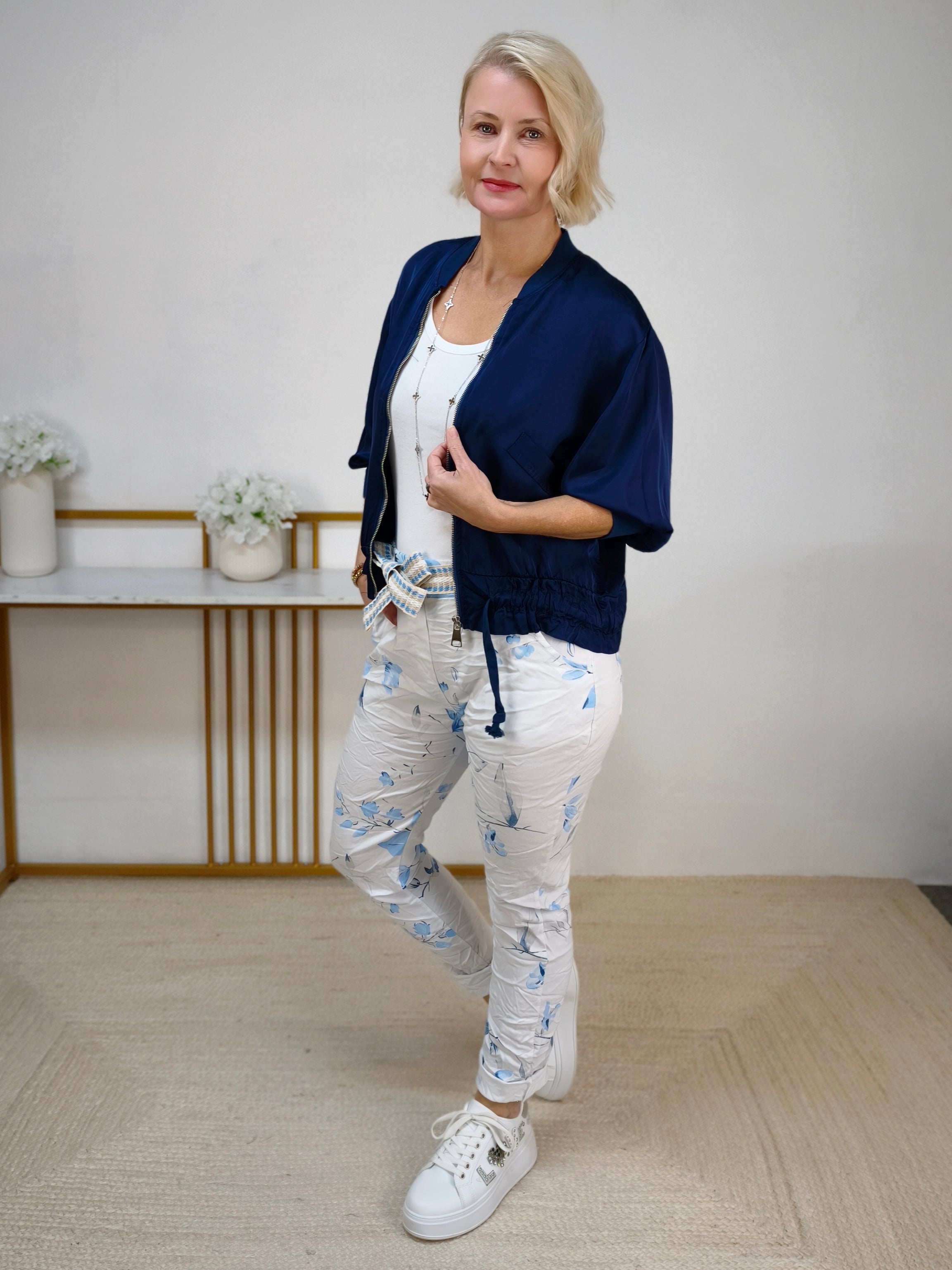 Leichte Kurzjacke im Blouson Style Dunkelblau (36-42/44)