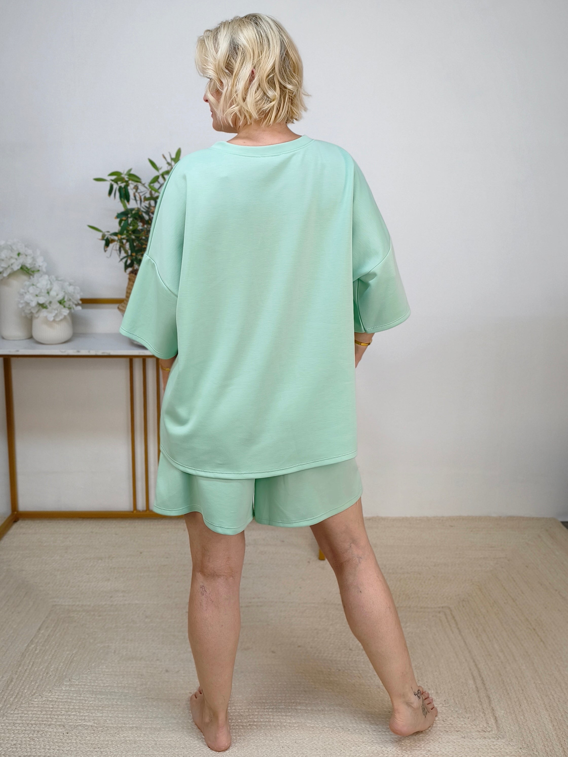 Kurzarm Sweater "Le Soleil" lindgrün (38 - 44)