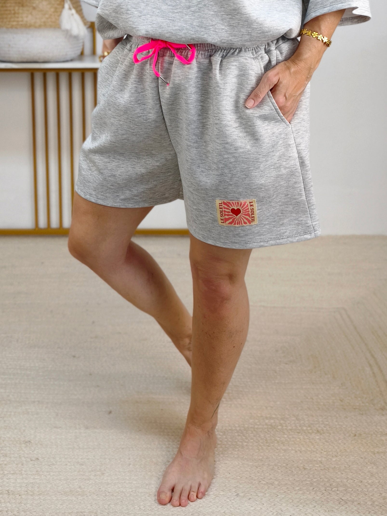 Sweater Shorts „Le Soleil“ Hellgrau (38-44)