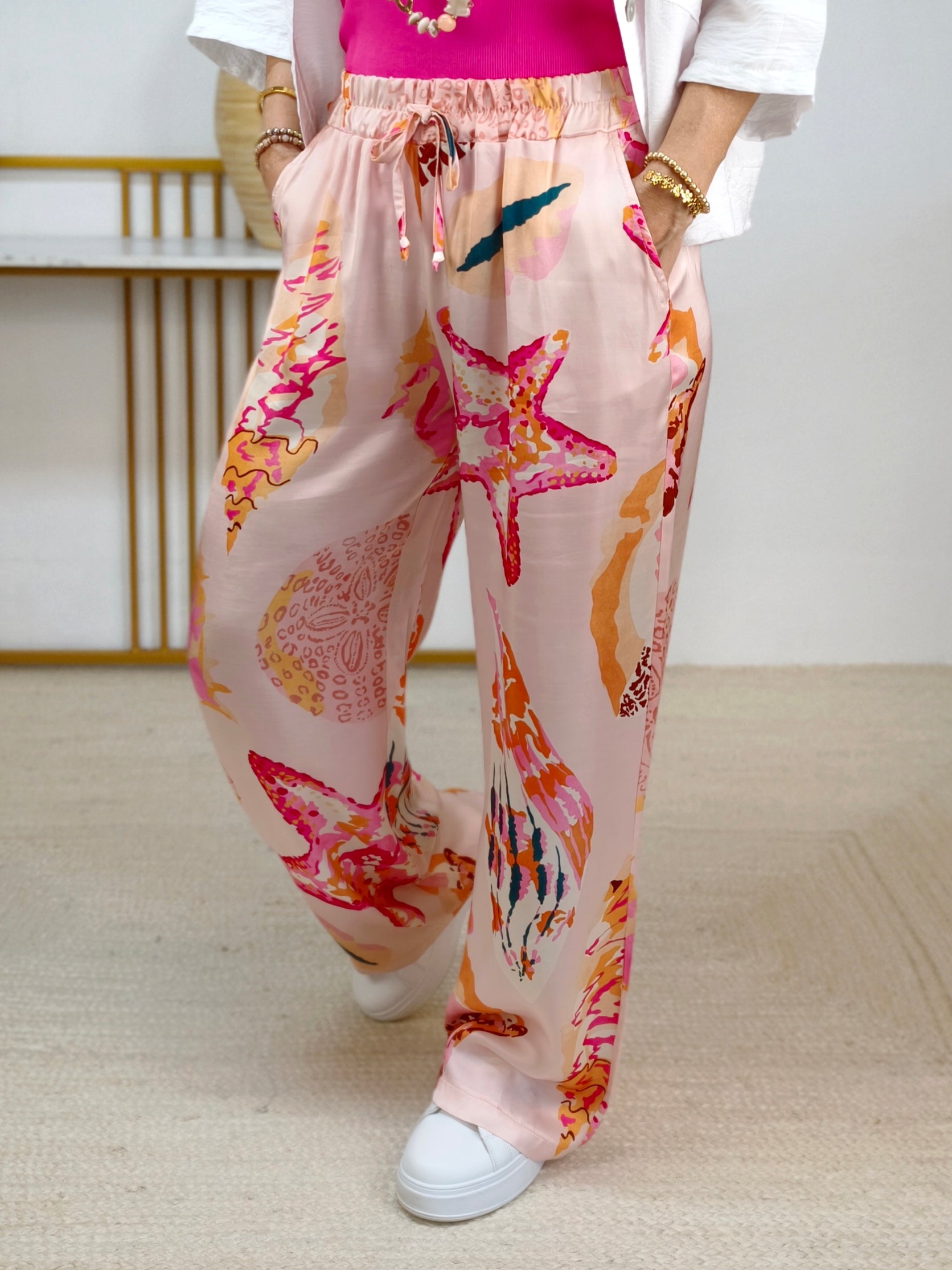 Marlene Hose "Seastar" pastellrosa/gemustert (36-42)