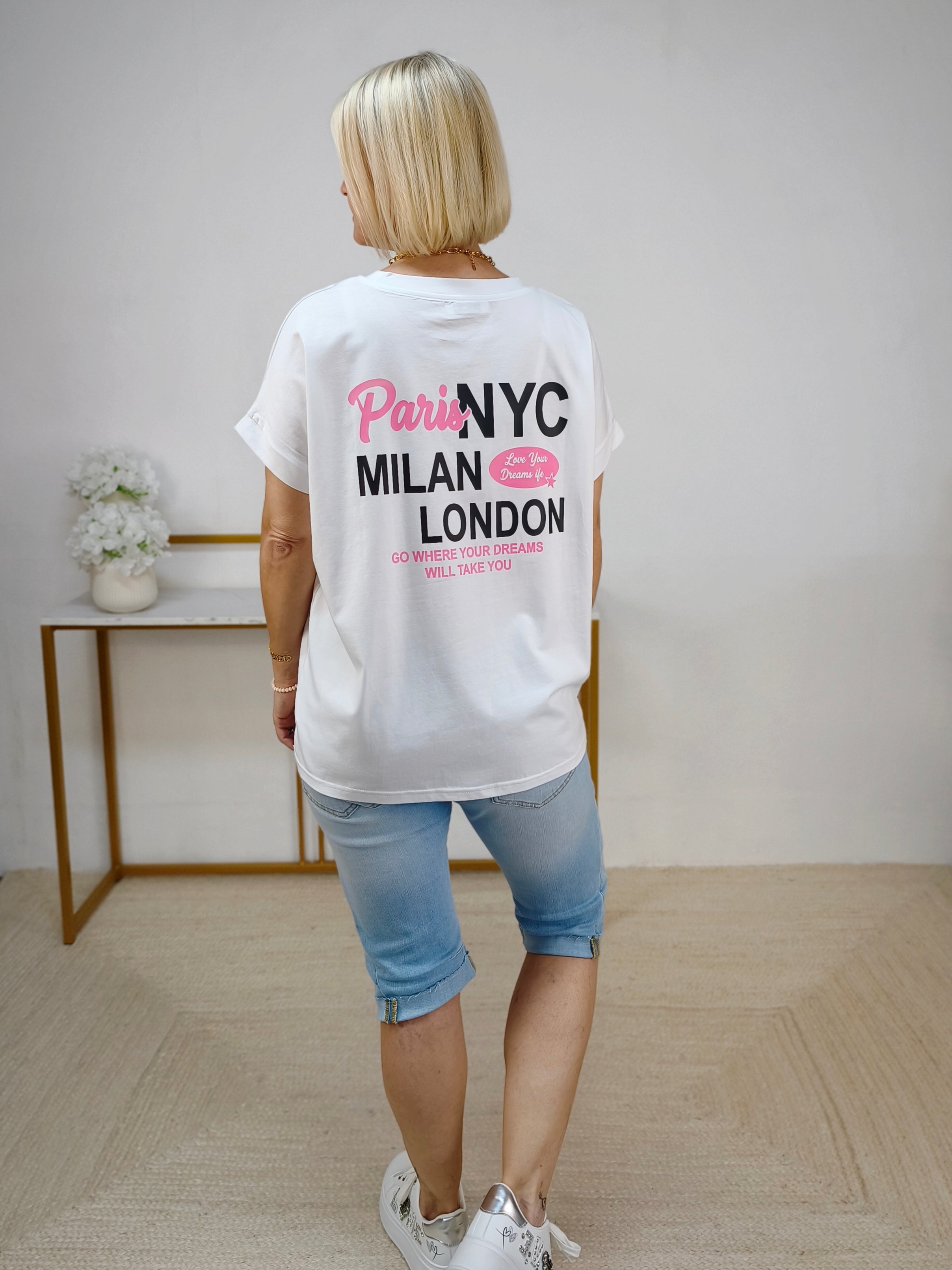 T-Shirt "City" in weiss (40-44)