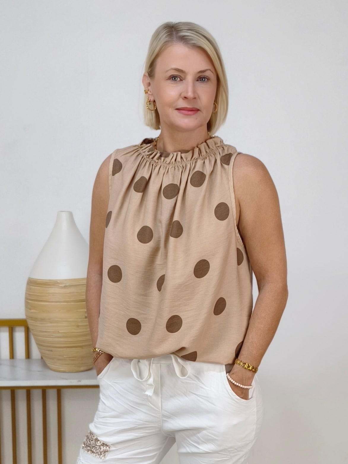 Blusen - Top "Debbie" camel (38-42/44)