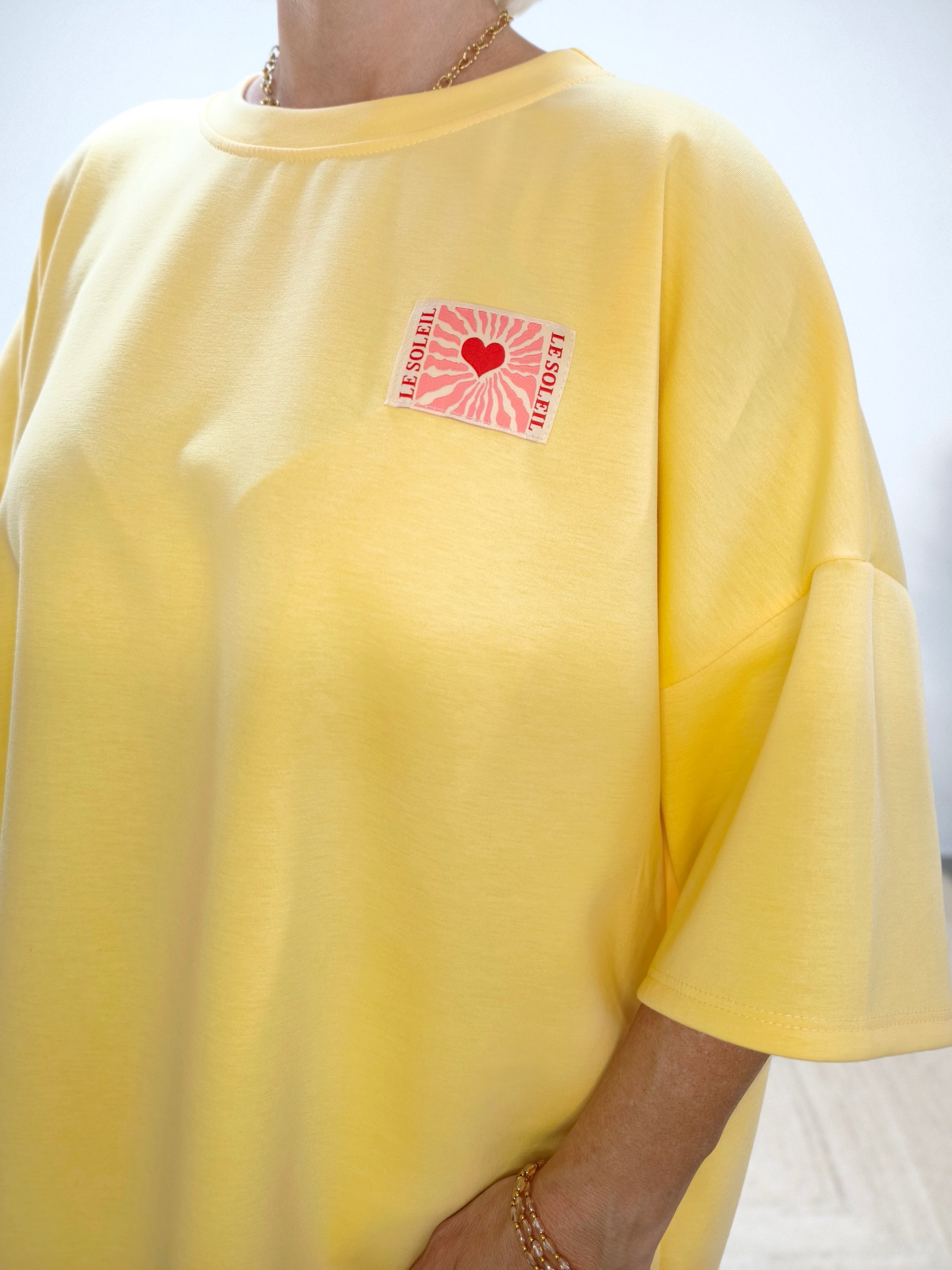Kurzarm Sweater "Le Soleil" gelb (38 - 44)