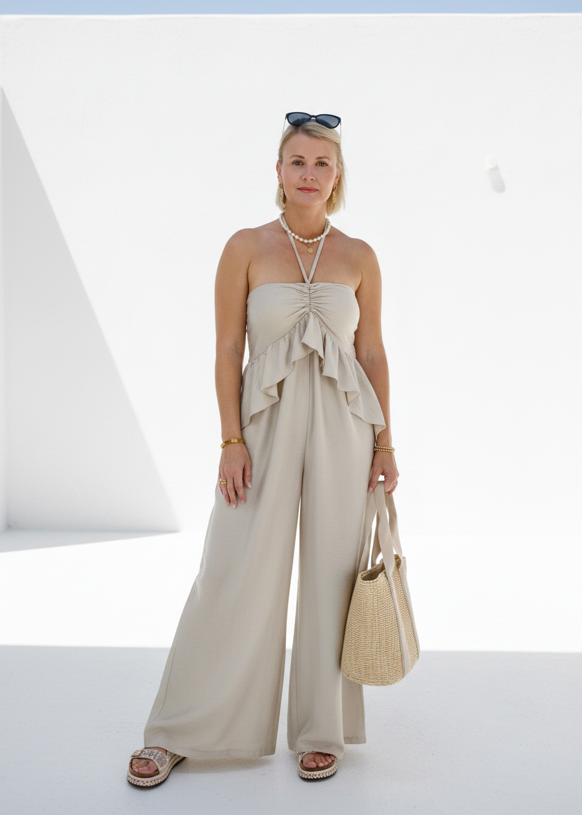 Bandeau - Jumpsuit "Maui" Beige (36-38/40)