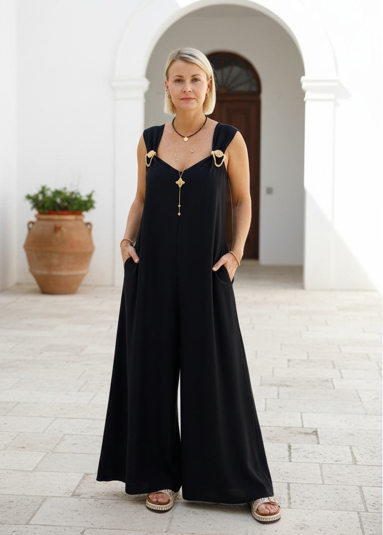Boho Jumpsuit/Overall Schwarz (38-42/44)