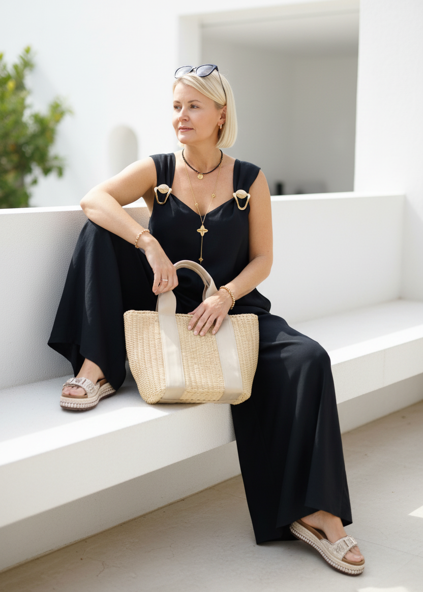 Boho Jumpsuit/Overall Schwarz (38-42/44)