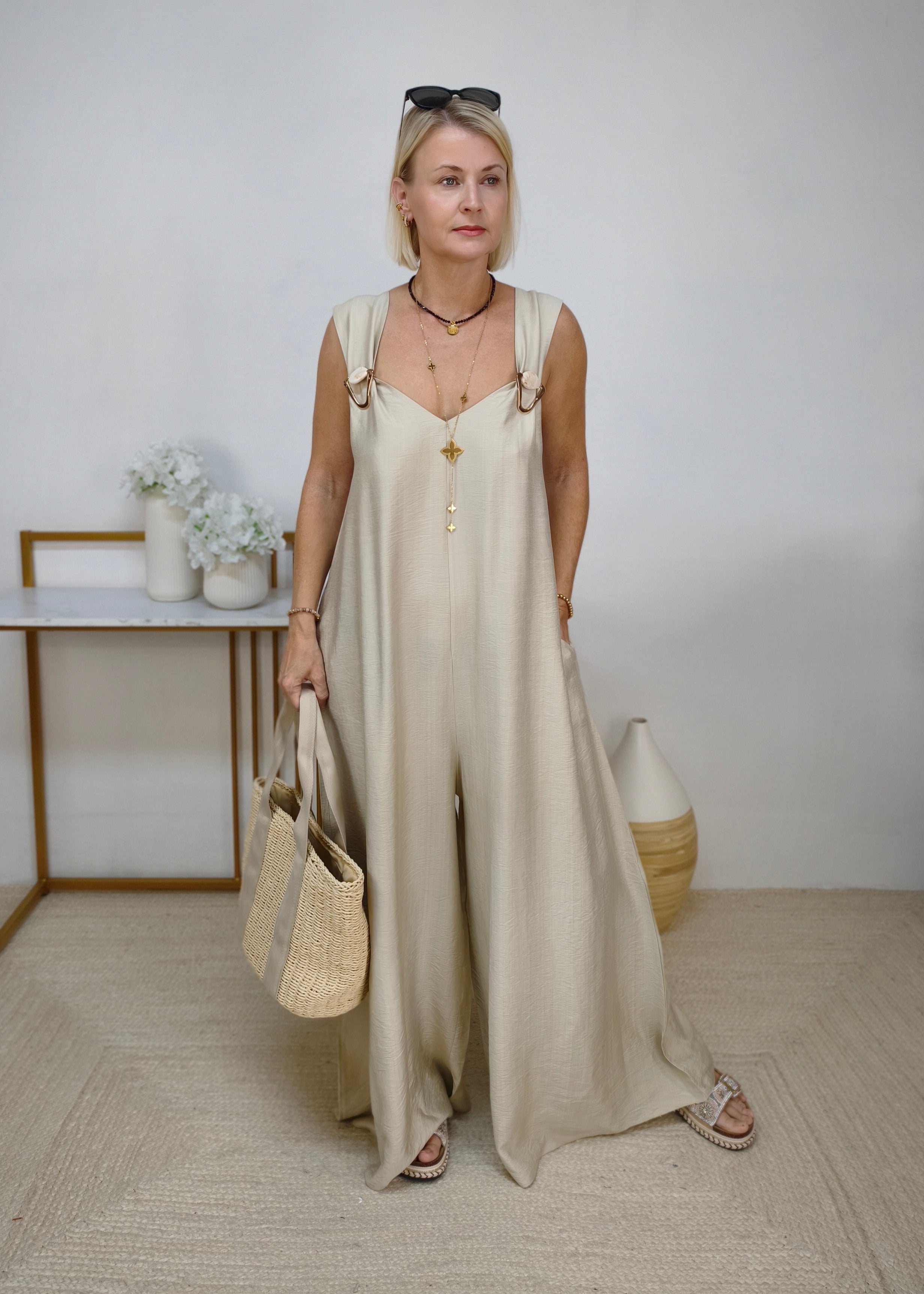 Boho Jumpsuit/Overall Beige (38-42/44)