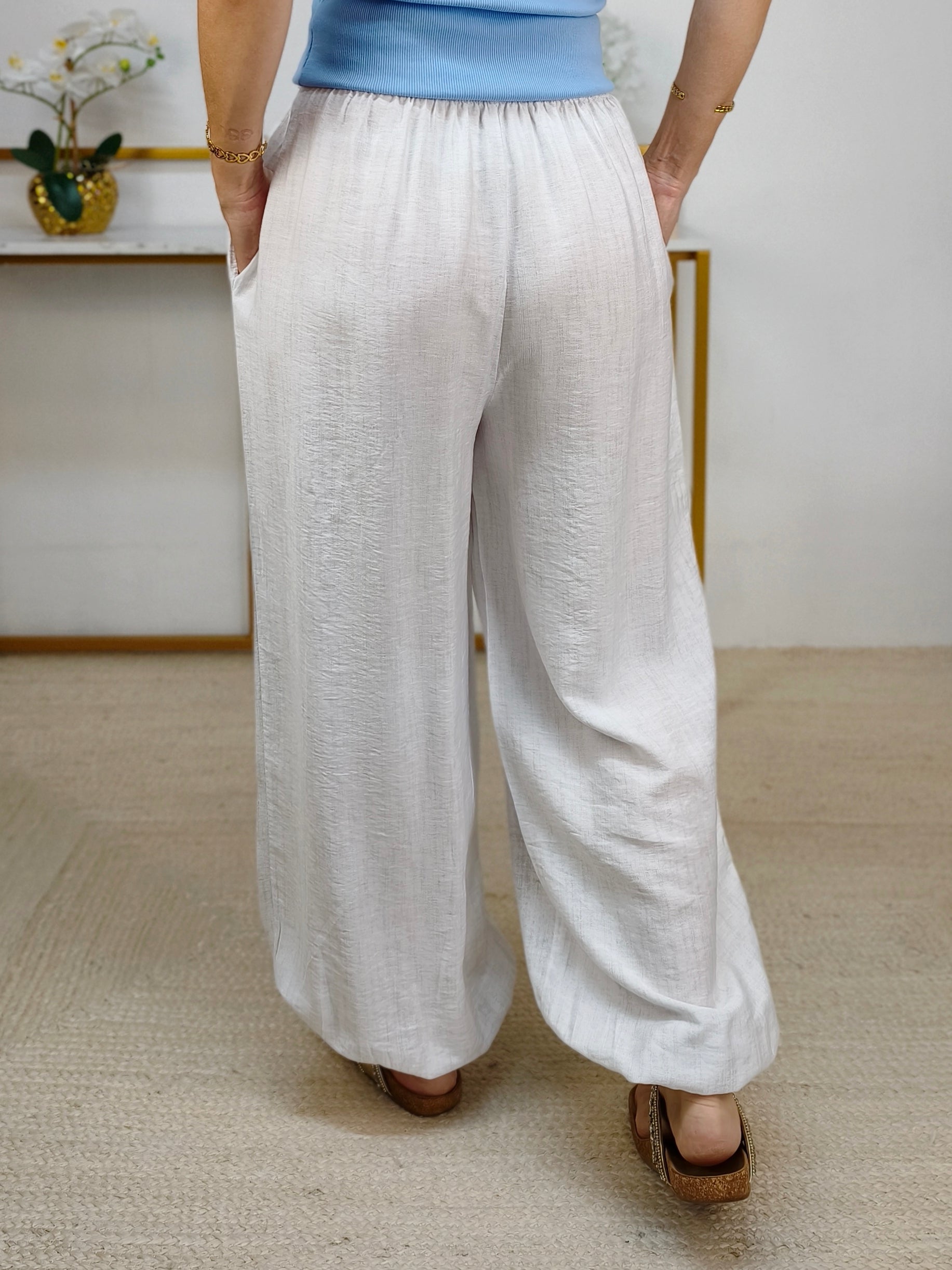 Cargohose - Pumphose in Weiss meliert (36-42)