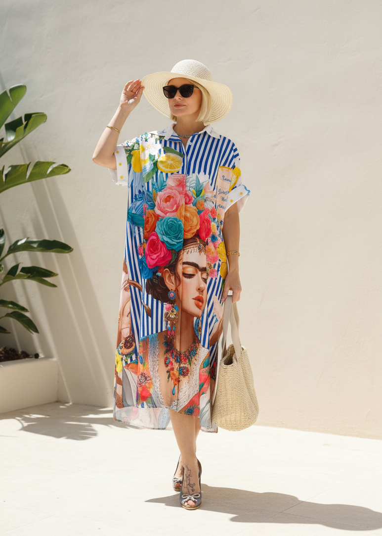 Boho Hemdkleid "Riviera" mit aufwendigem Print mehrfarbig (38/40-46/48)