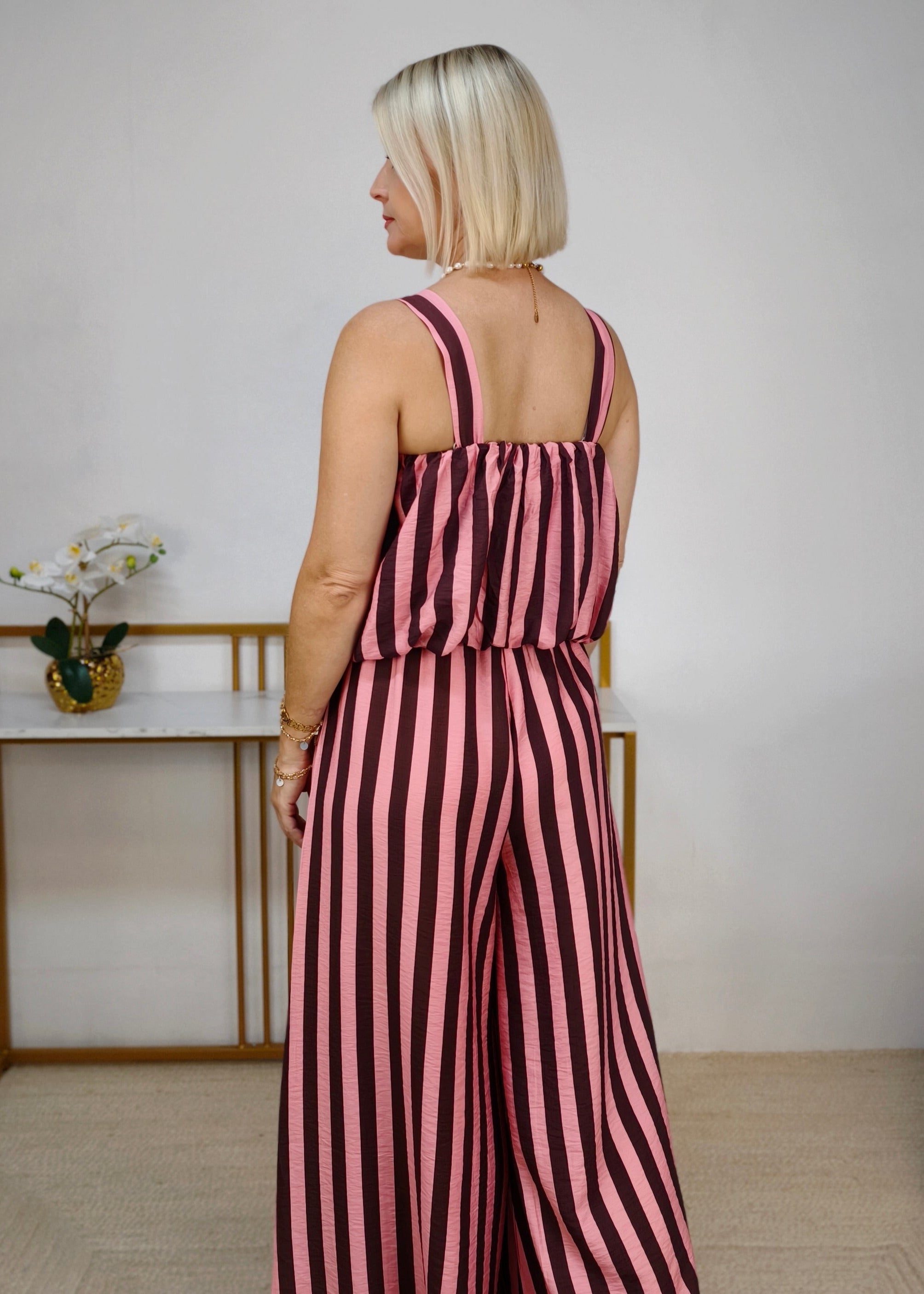 Zweiteiler Set "Giovanna" gestreift - Palazzohose & Trägertop (36/38 & 40/42)