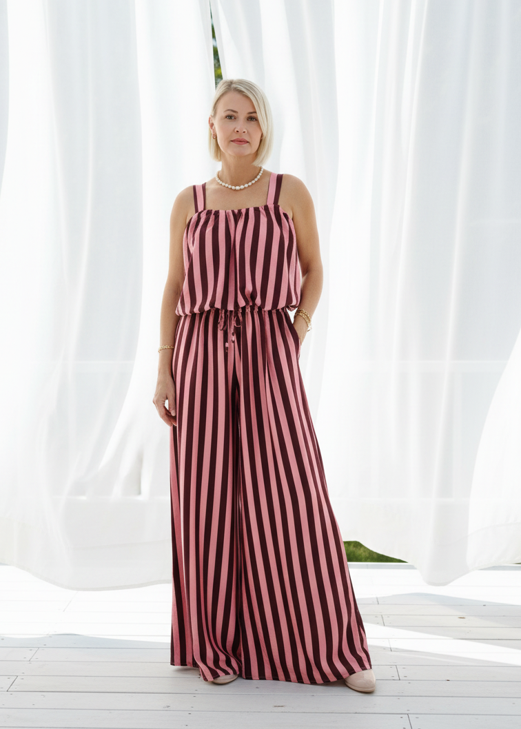 Zweiteiler Set "Giovanna" gestreift - Palazzohose & Trägertop (36/38 & 40/42)