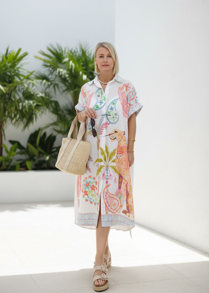 Boho Hemdkleid "Marokko" mit aufwendigem Print mehrfarbig (38/40-46/48)