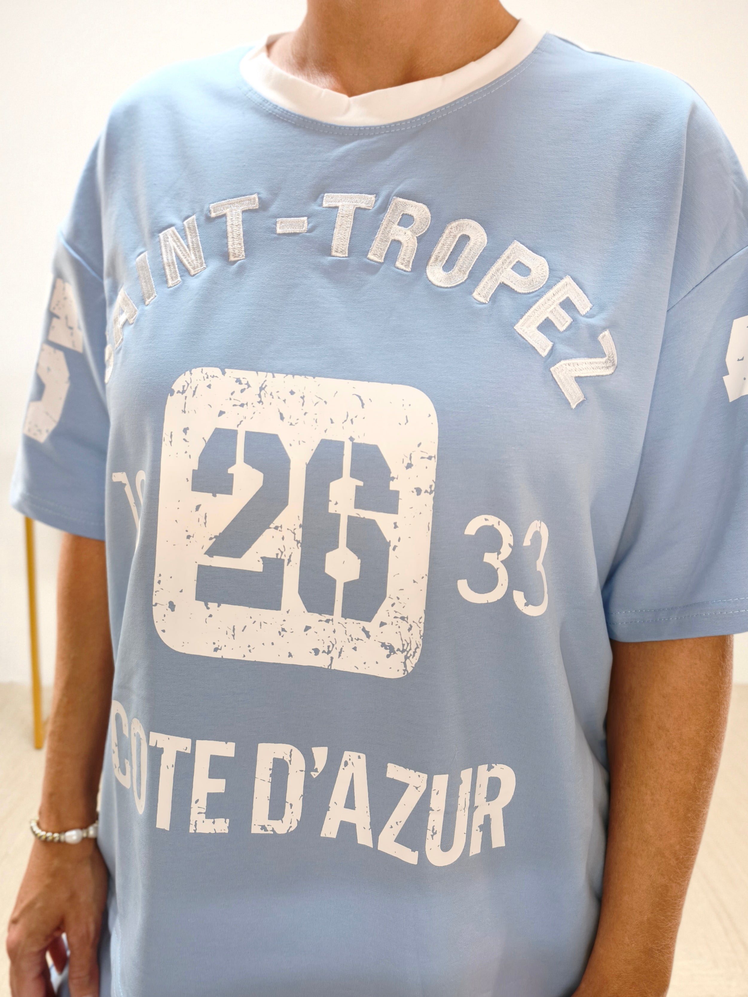 Zweiteiler Set "Saint-Tropez" hellblau - Shorts & Shirt (38, 40, 42)