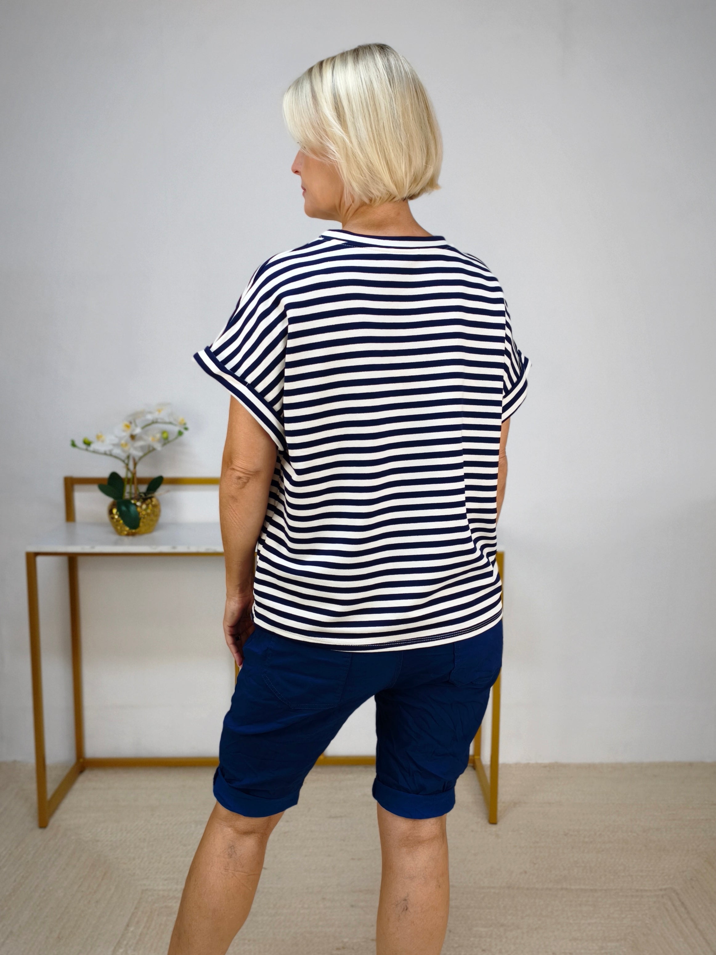 Shirt gestreift dunkelblau/weiss (38-42/44)