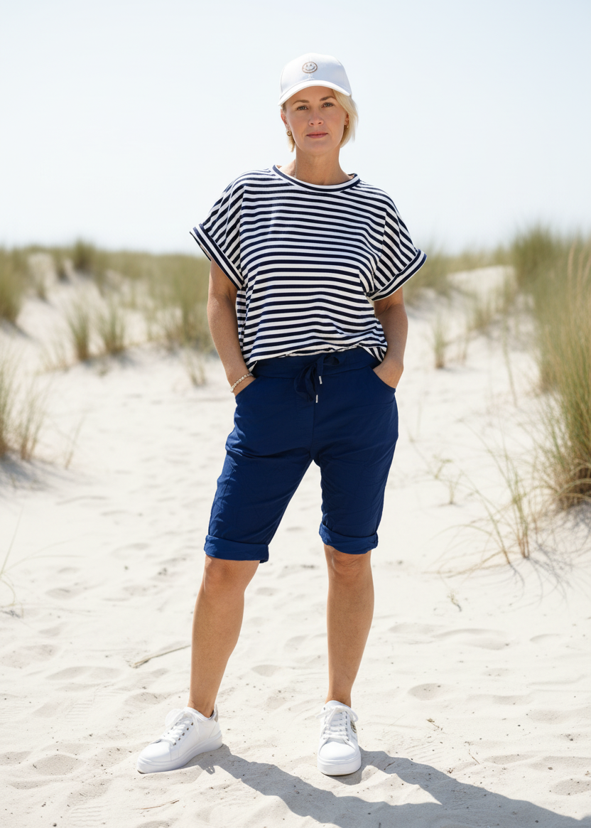 Shirt gestreift dunkelblau/weiss (38-42/44)