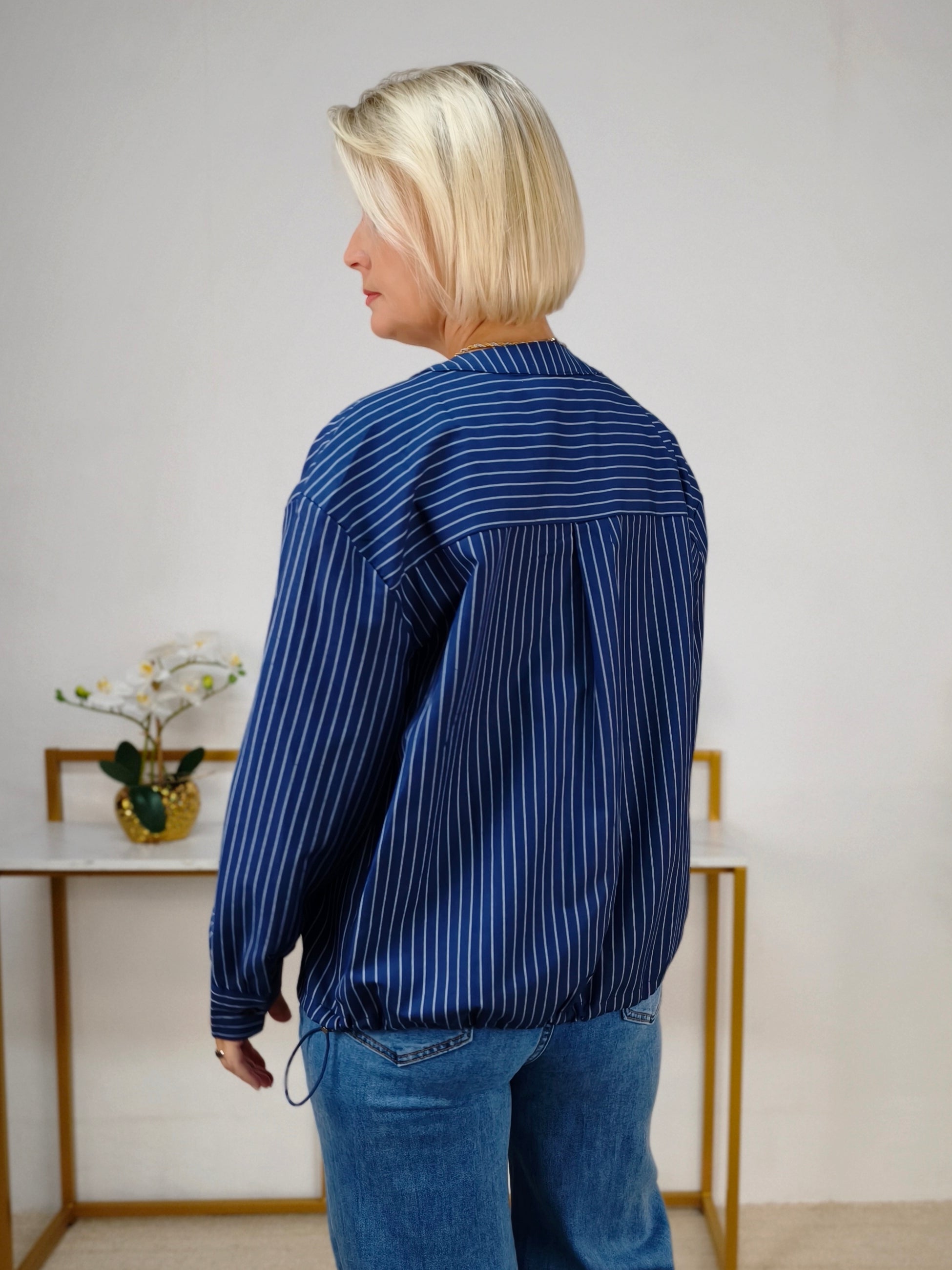 Blusen - Jacke Dunkelblau gestreift (38/40, 40/42)