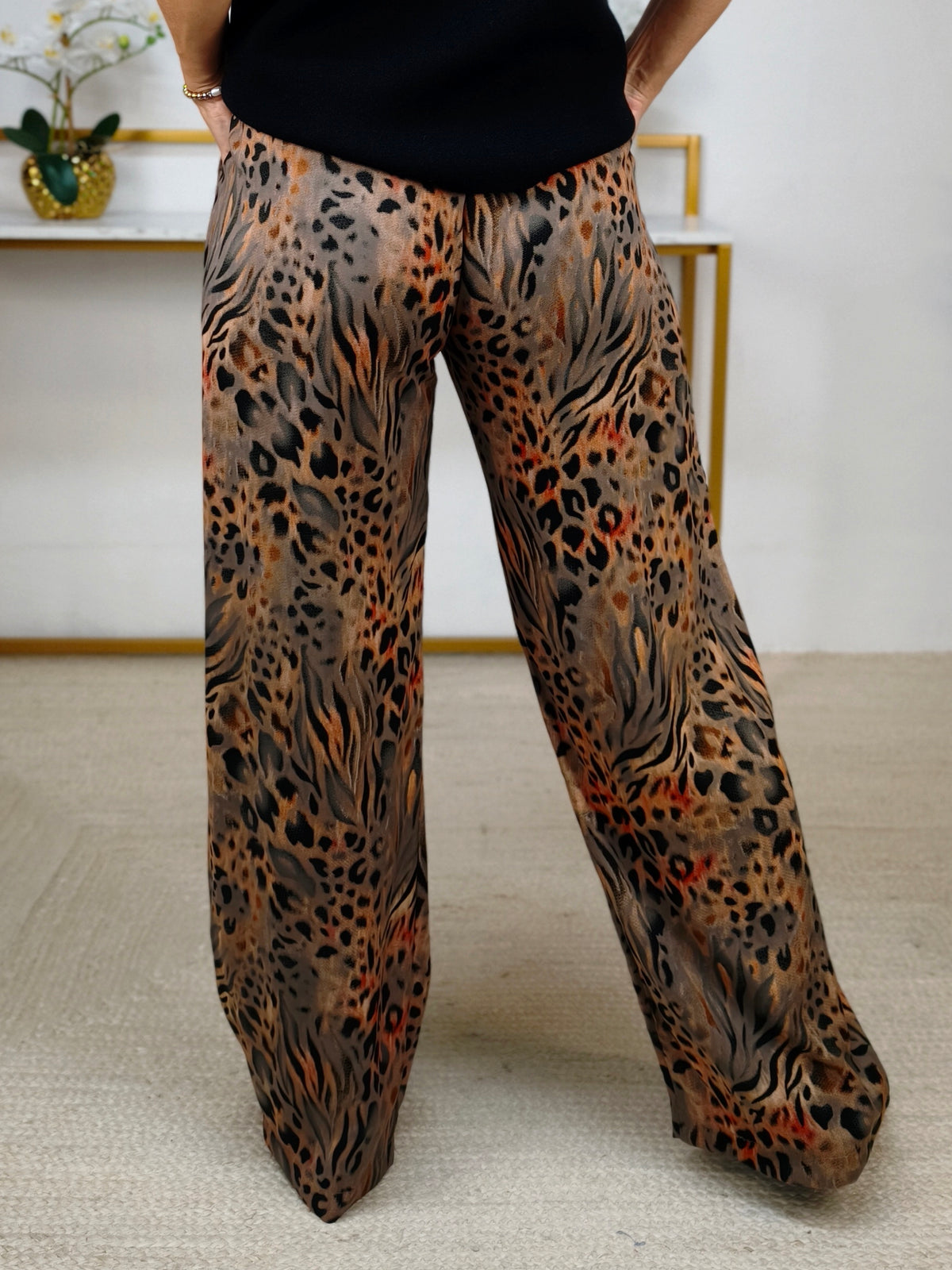 Leichte Marlene Hose "Mathilde" Braun Leo (36-42)