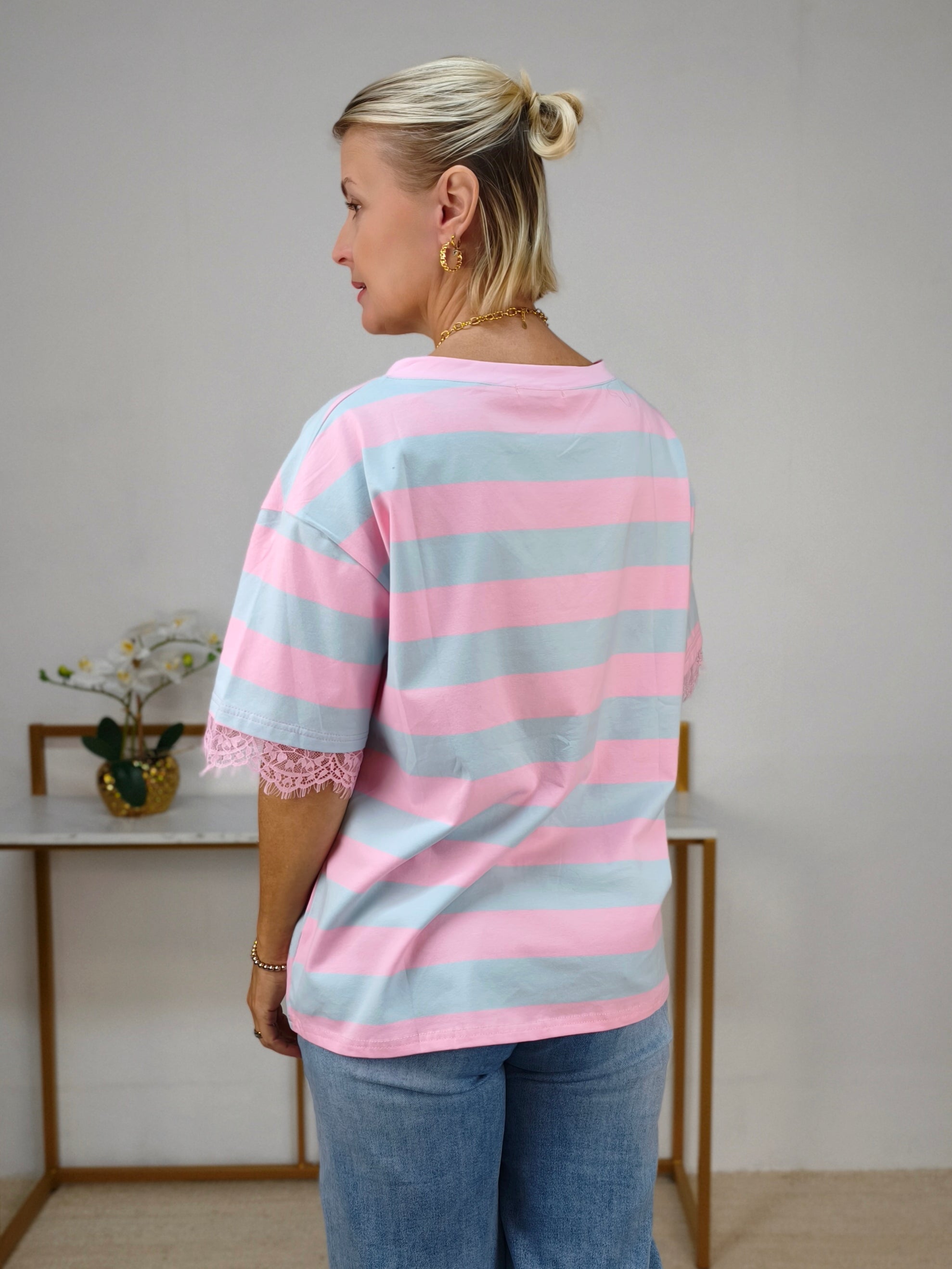 Shirt "Stripe" Rosa/Hellblau (38/40 & 42/44)