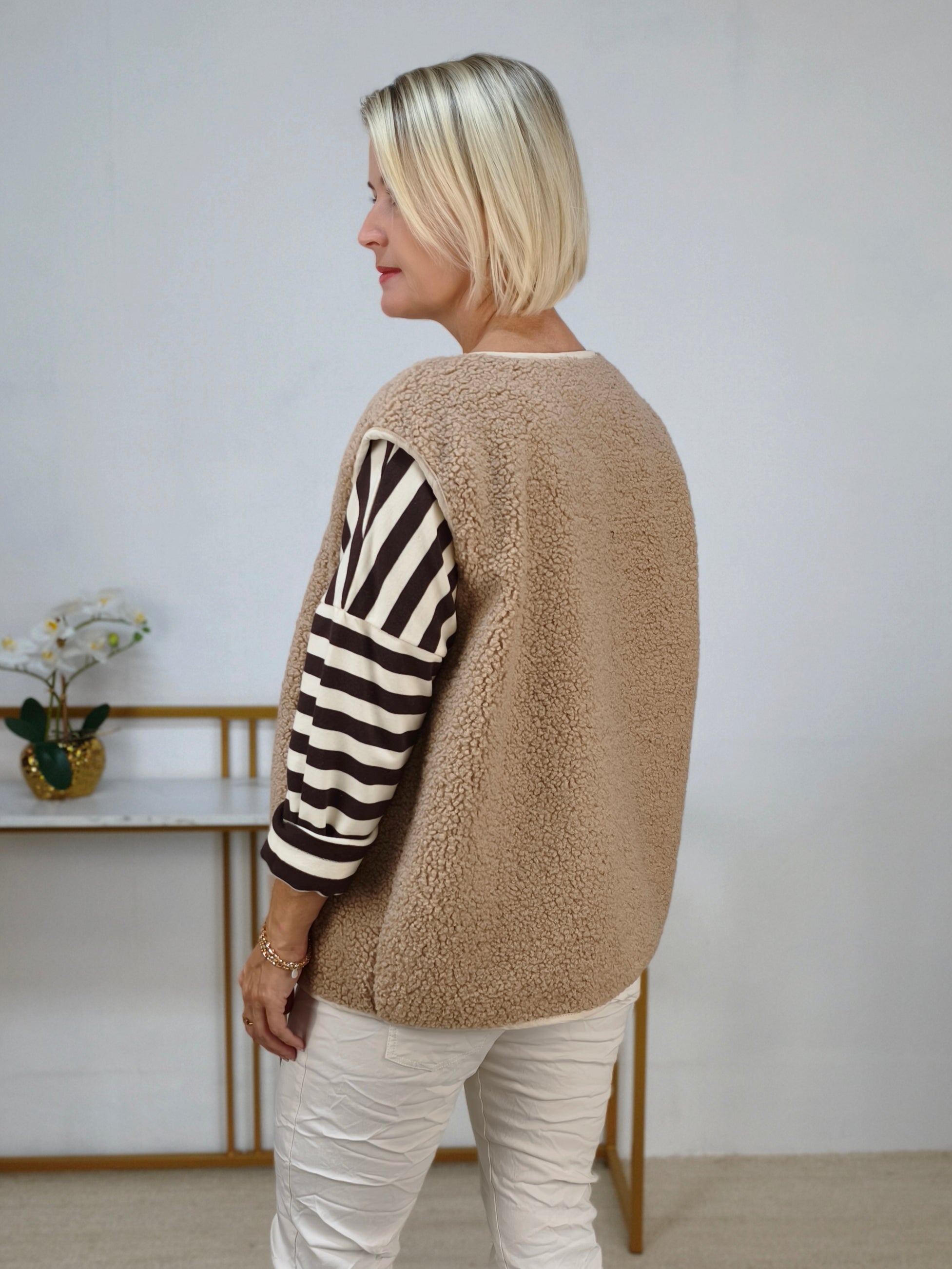 Teddy-Bouclé Weste beige (38-44)