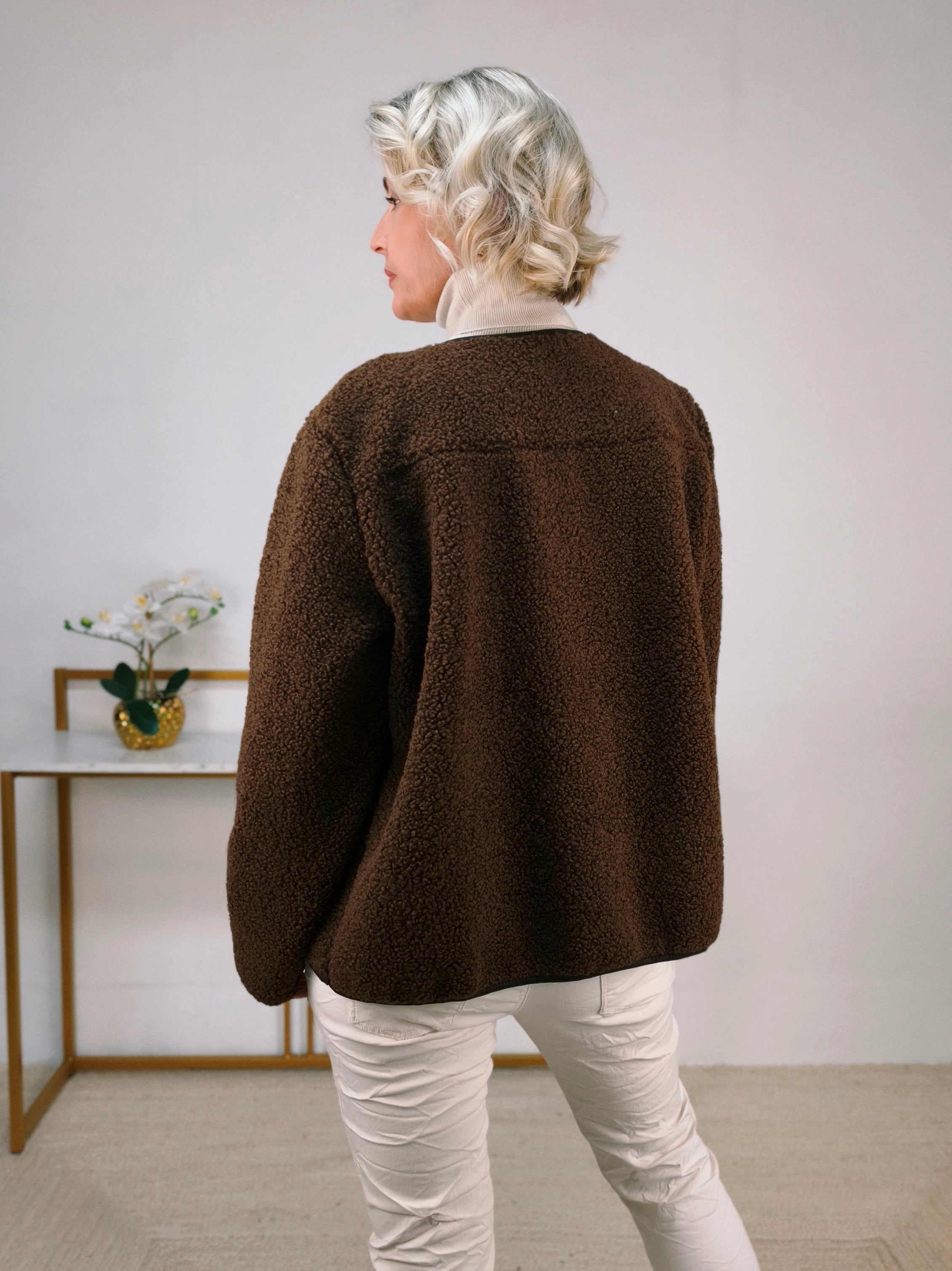 Teddy Jacke Dunkelbraun (38-42/44)