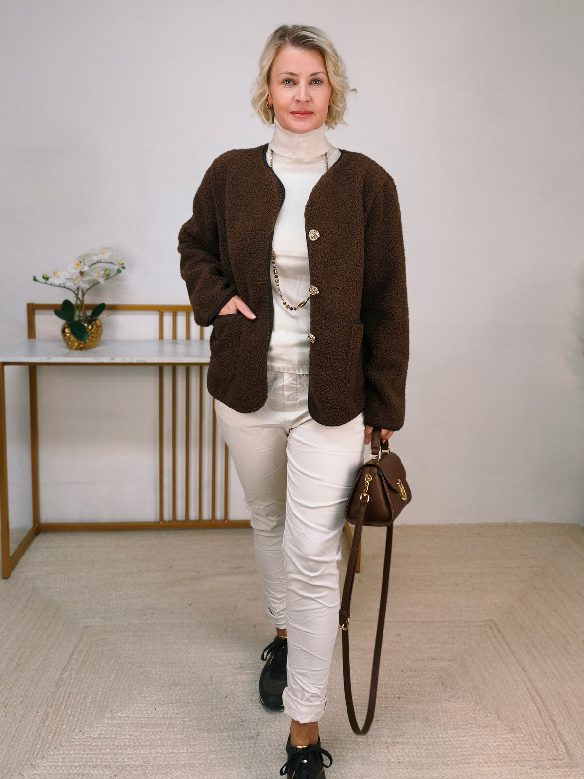 Teddy Jacke Dunkelbraun (38-42/44)