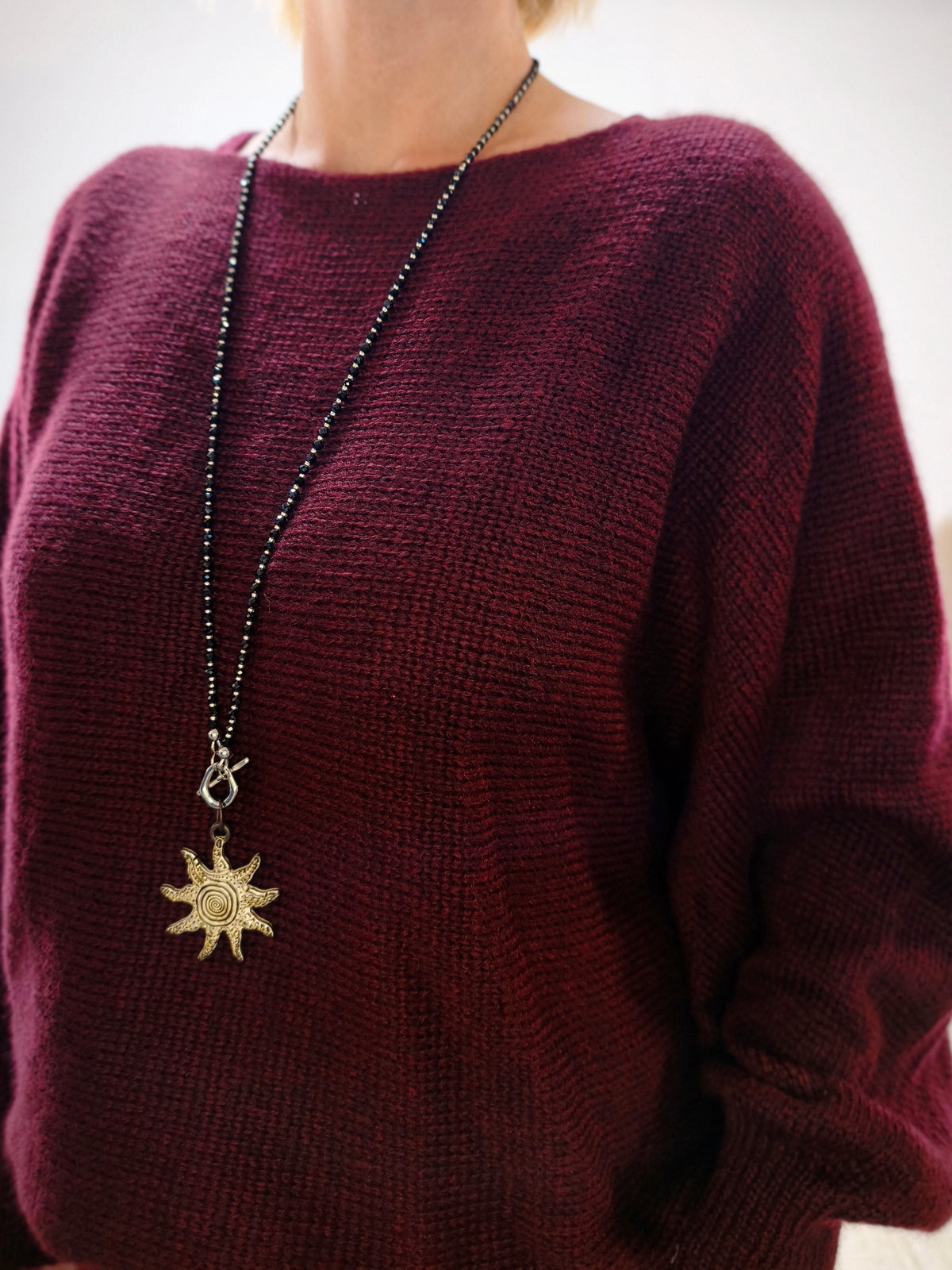 Kleid mit Pullover in Burgundy (36-40/42)