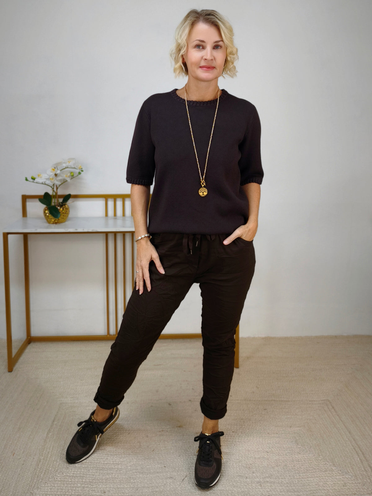 Pullover "Maja" unifarben Schokobraun (36-42)