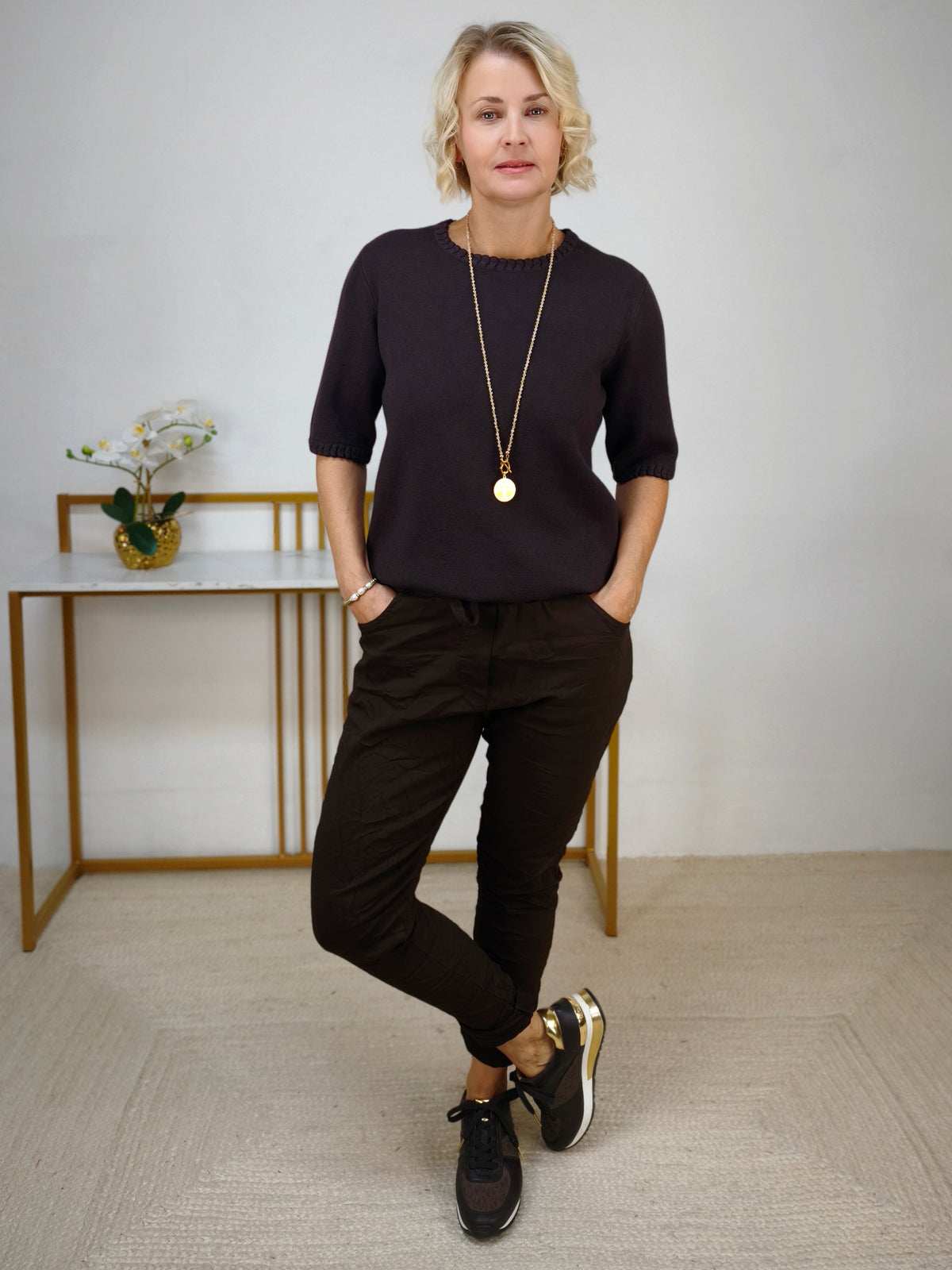 Pullover "Maja" unifarben Schokobraun (36-42)