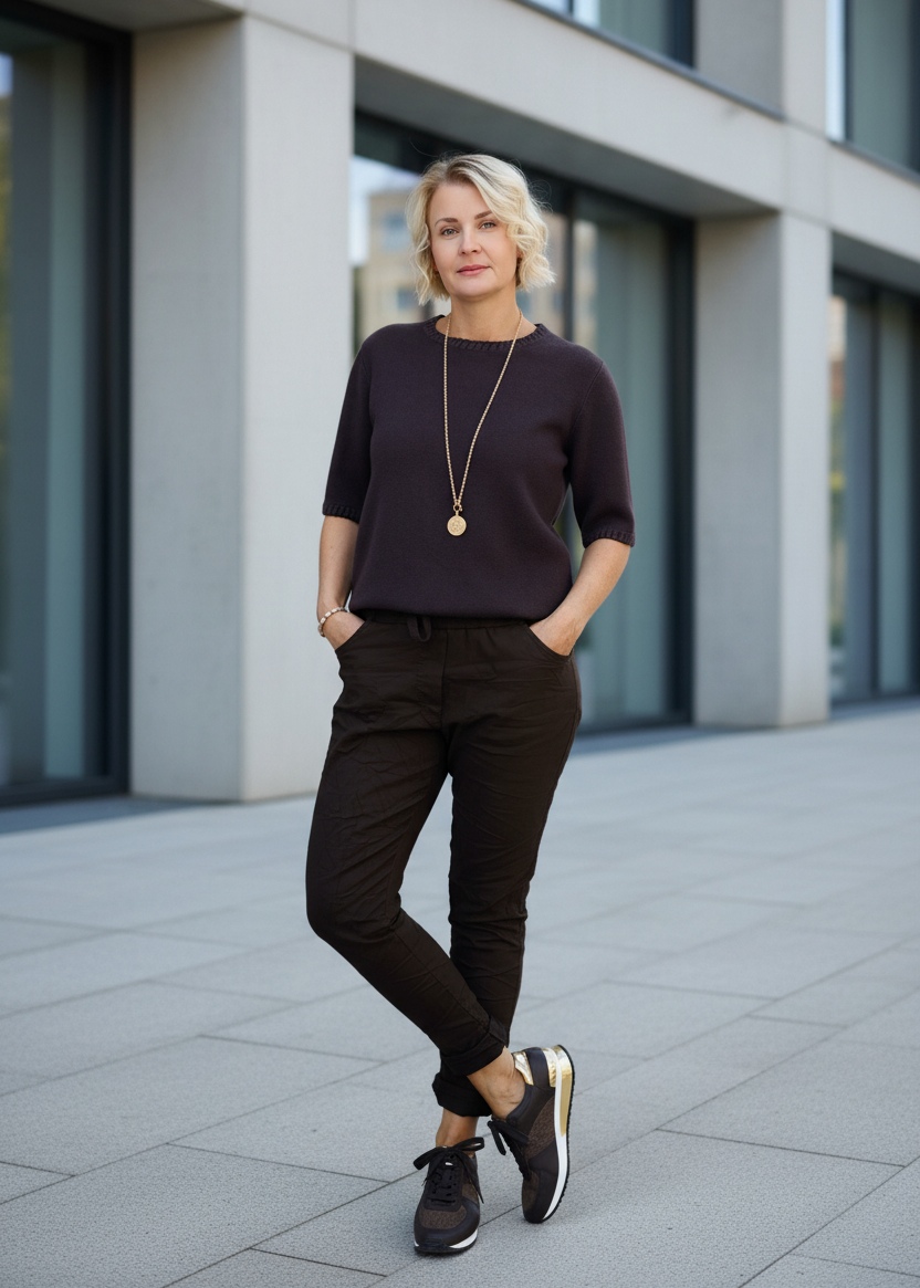 Pullover "Maja" unifarben Schokobraun (36-42)