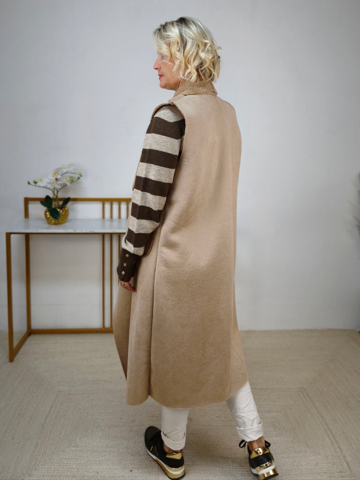 Warme Longweste Beige (38-44)