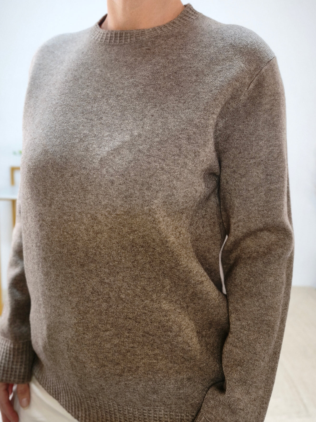 Feinstrick Pullover unifarben in Braun (38-42)