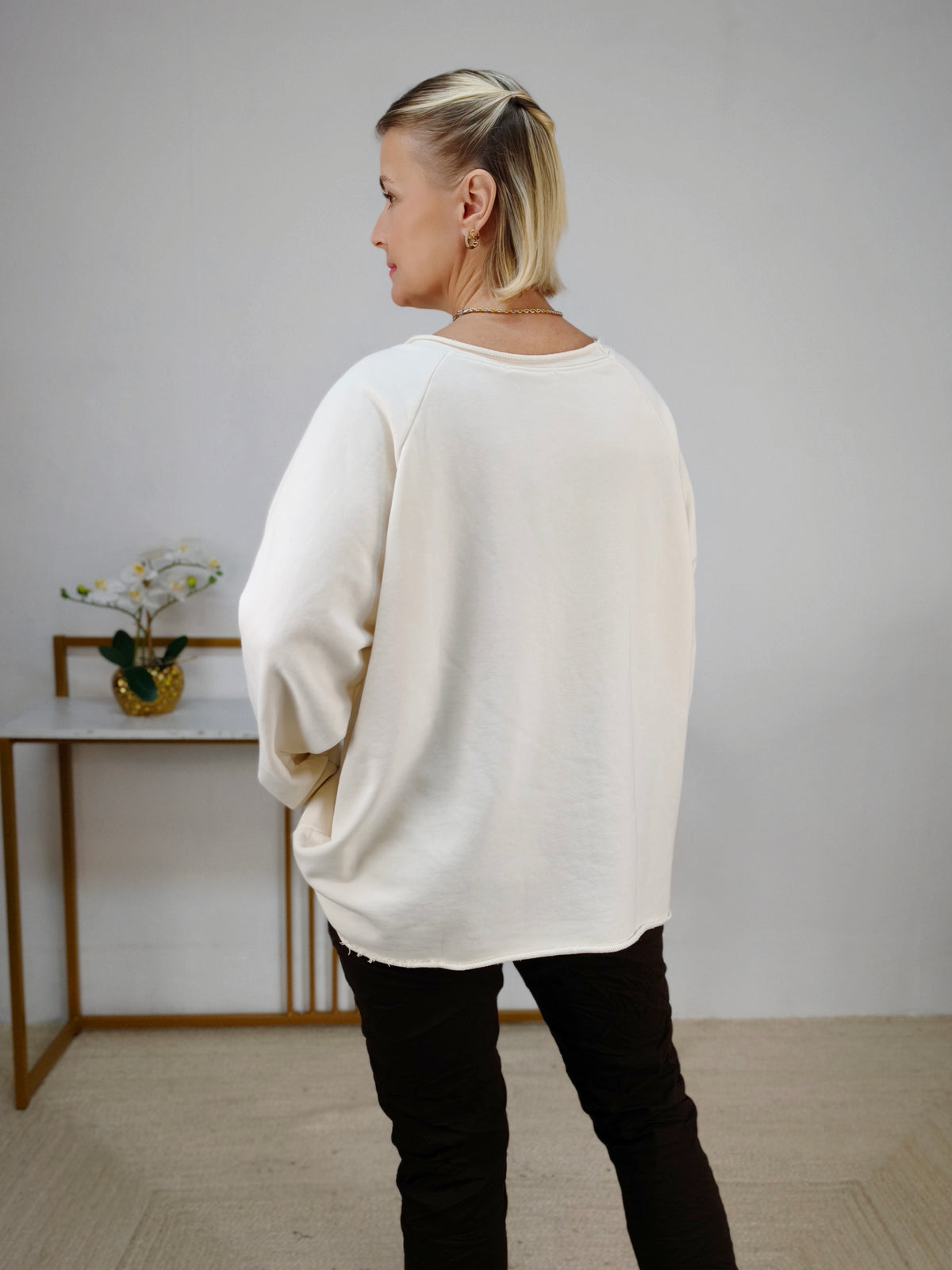 Sweatshirt "Dog" aus Baumwolle Creme (40-44)