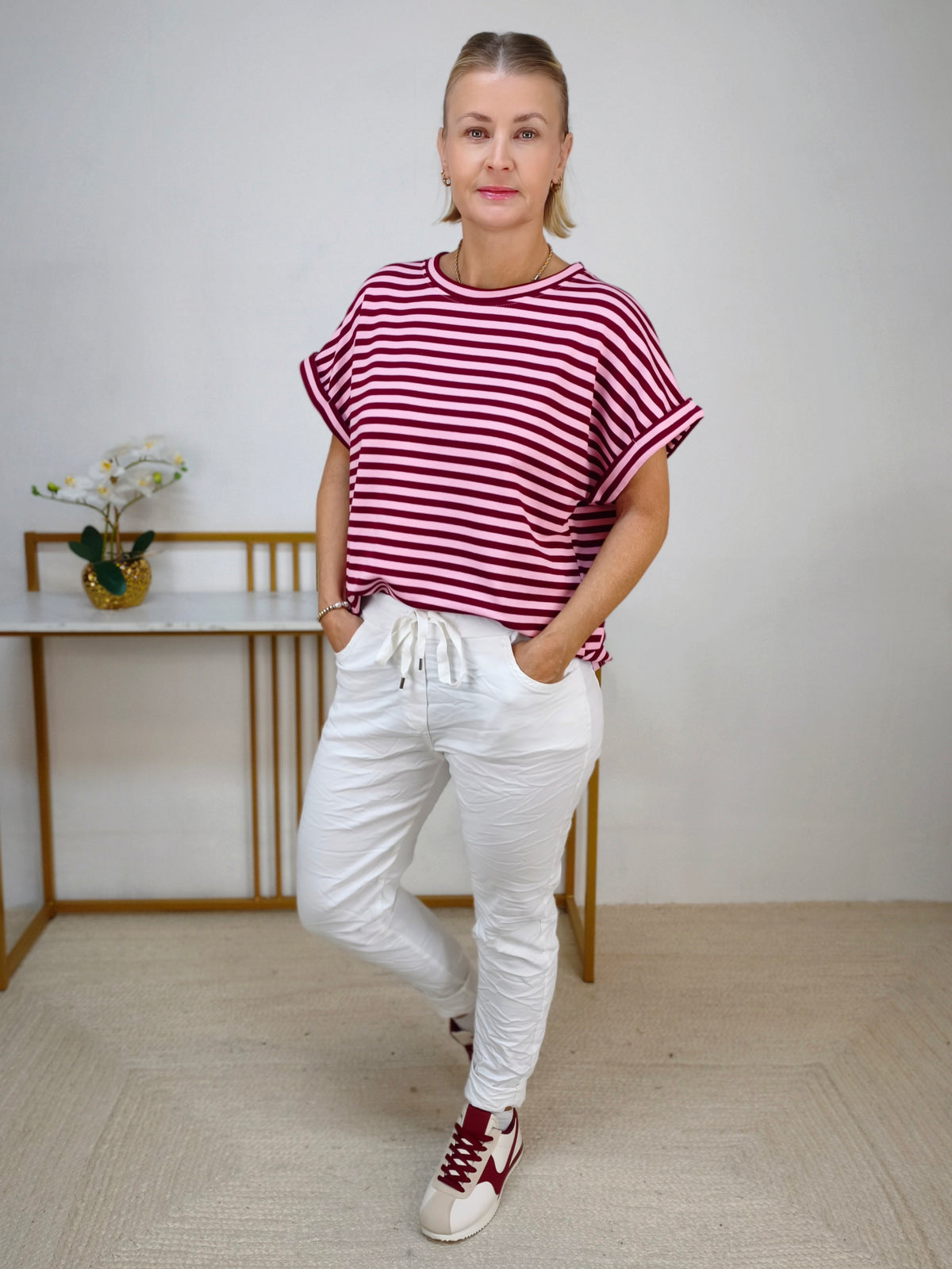 Outfit Set in weiss/rosa/burgundy Größe 38-42 - Styling Box