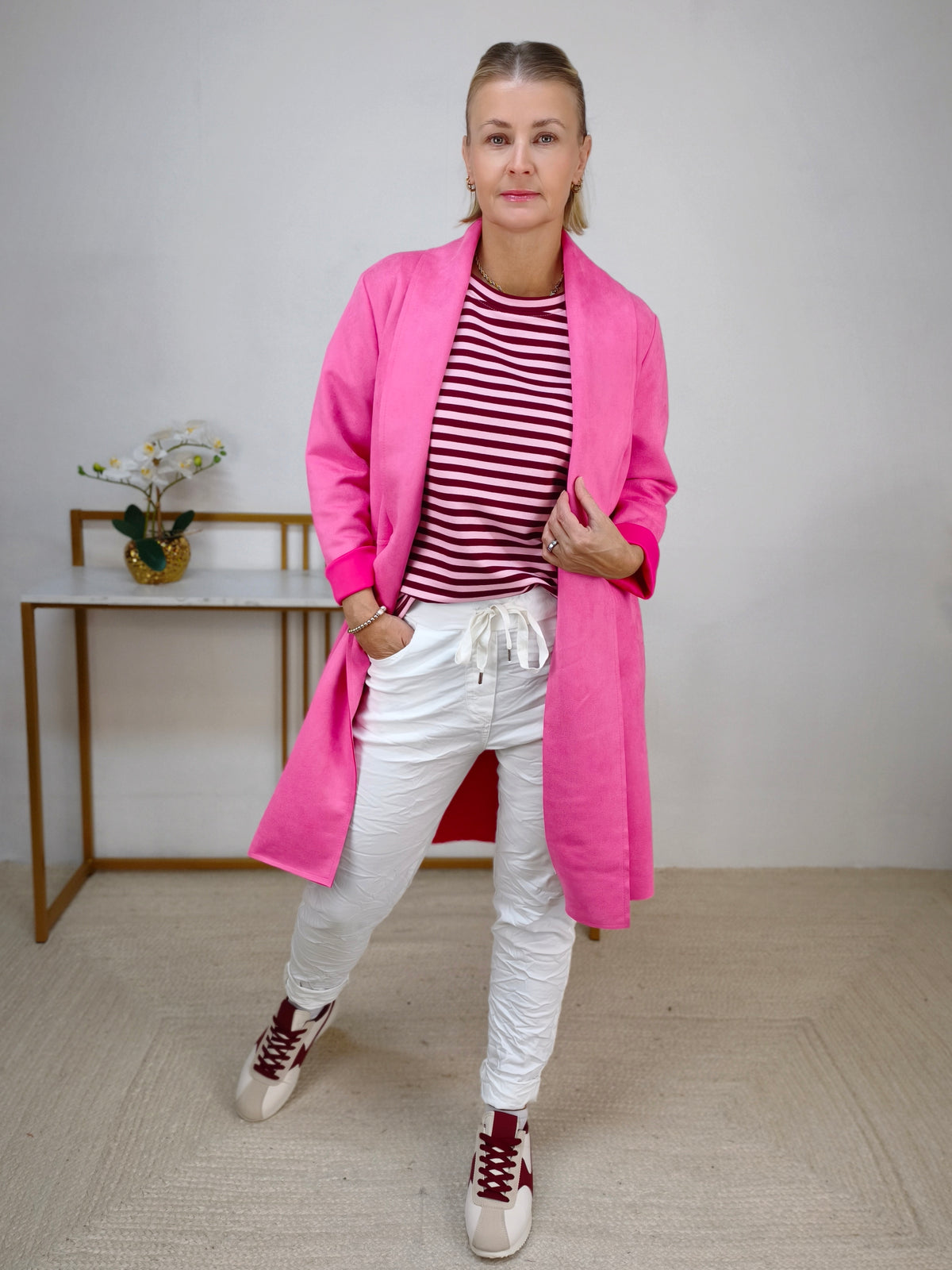 Outfit Set in weiss/rosa/burgundy Größe 38-42 - Styling Box