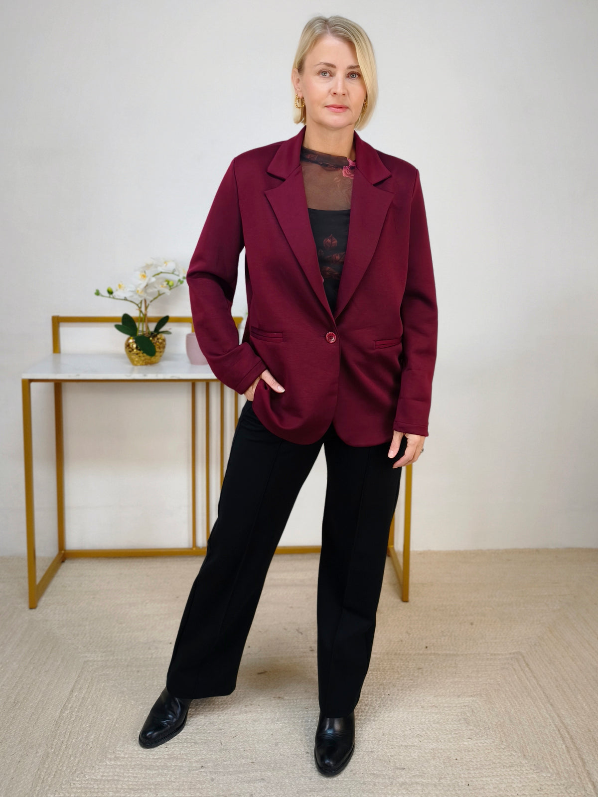 Weicher, sportlicher Blazer in Burgundy (36-40/42)