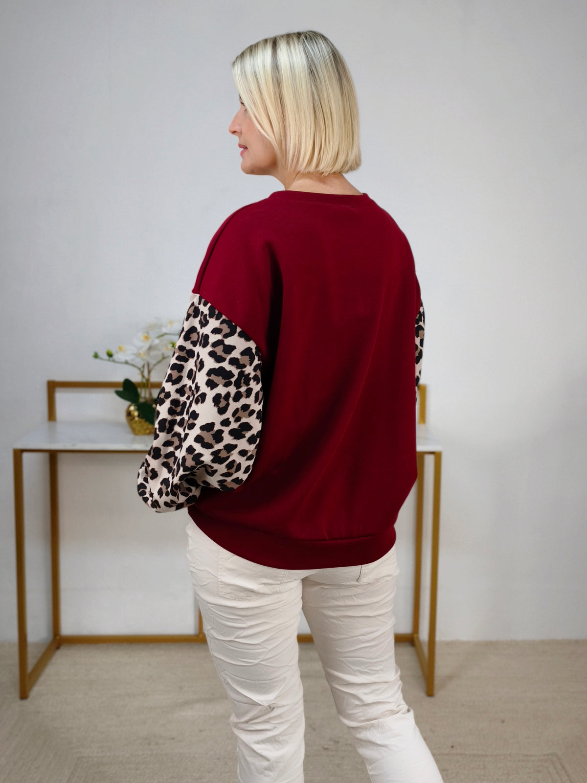 Sweatshirt "Soho" mit Leo in Burgundy (38-44)