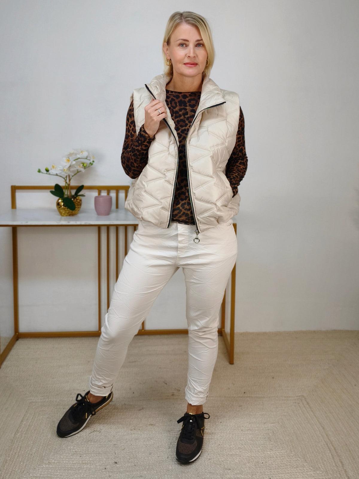 Kurzweste gesteppt Beige (36-42)