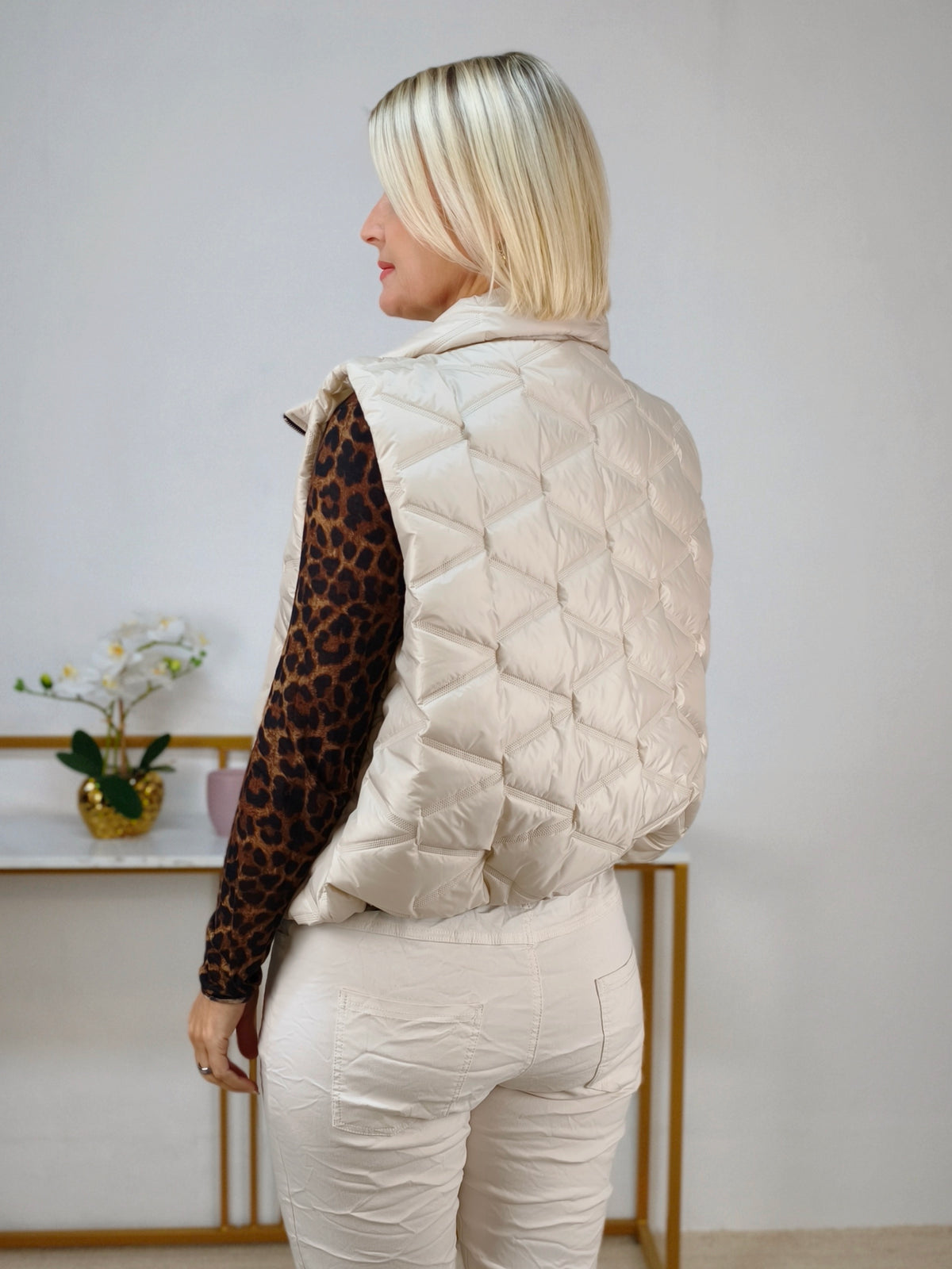 Kurzweste gesteppt Beige (36-42)