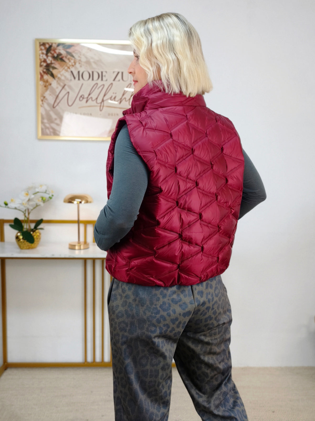 Kurzweste gesteppt Burgundy (36-42)