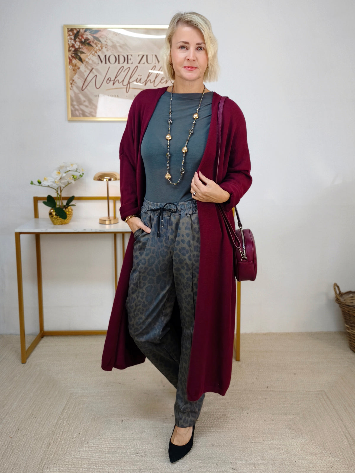 Long Cardigan Burgundy (40-44/46)