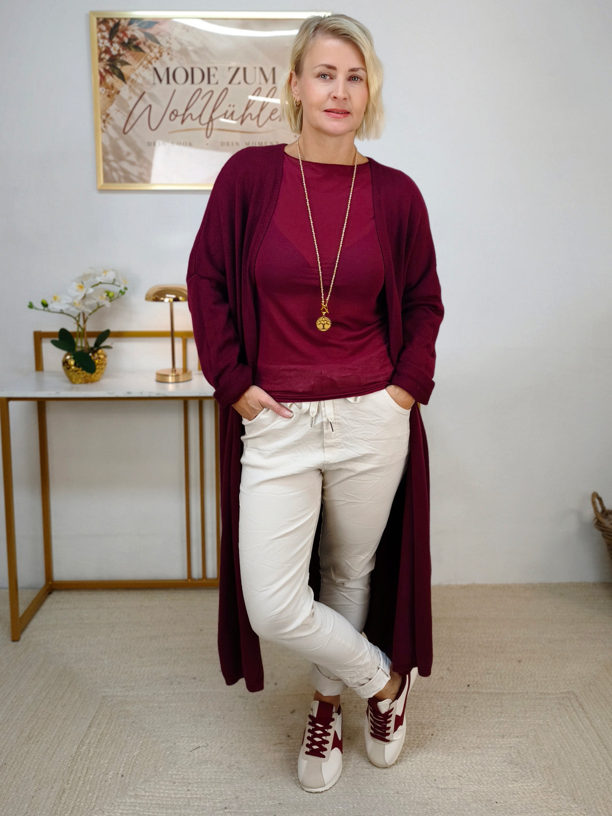 Kashmire Longsleeve uni Burgundy (36-40/42)
