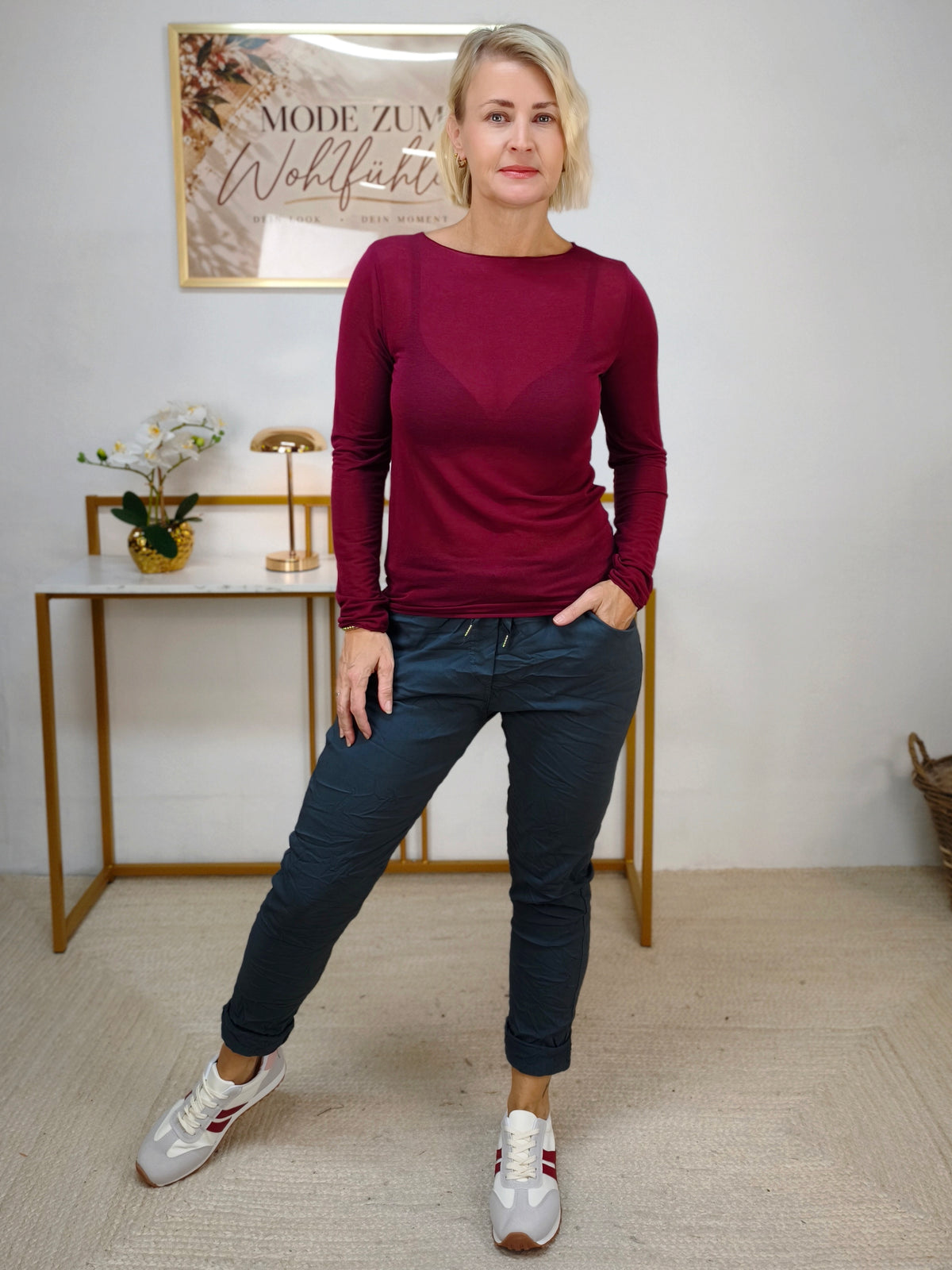 Kashmire Longsleeve uni Burgundy (36-40/42)