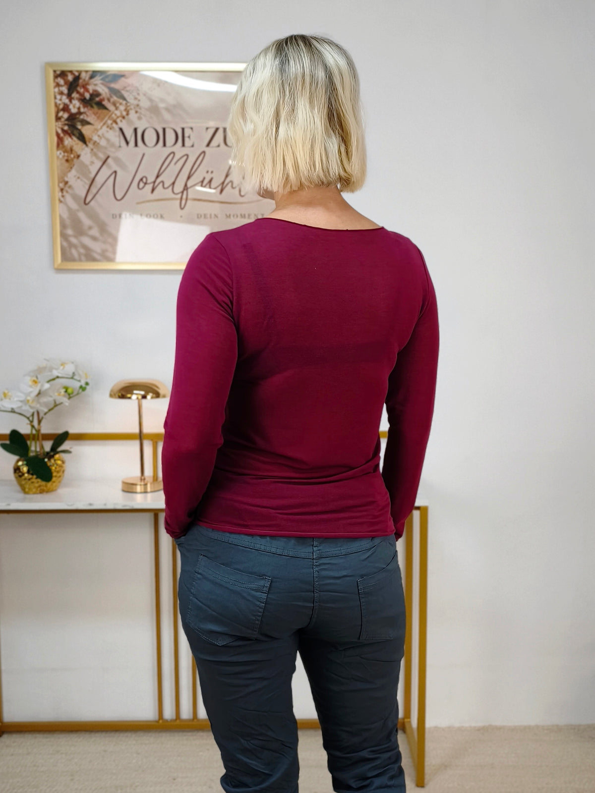 Kashmire Longsleeve uni Burgundy (36-40/42)