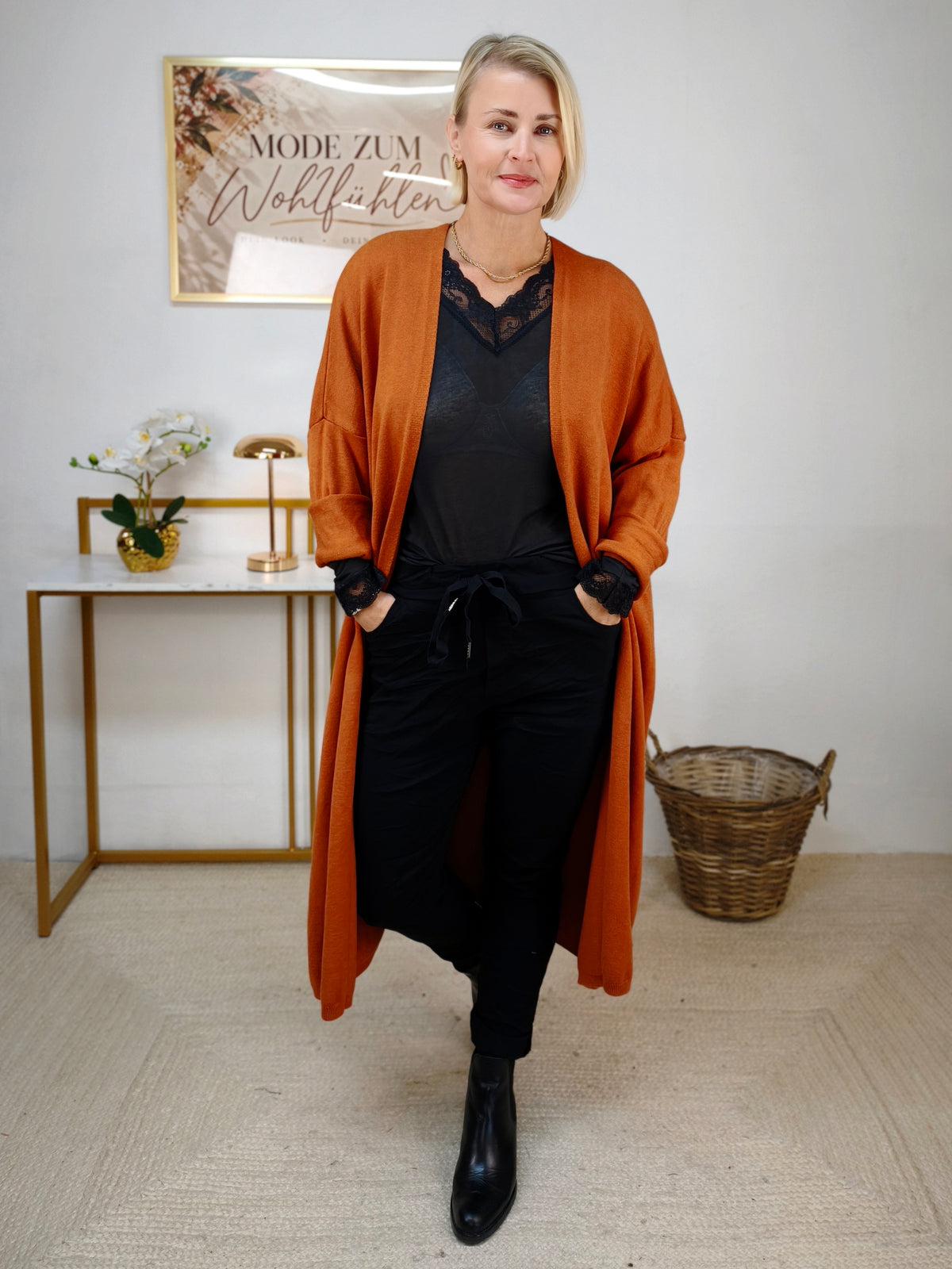 Long Cardigan Rostbraun (40-44/46)