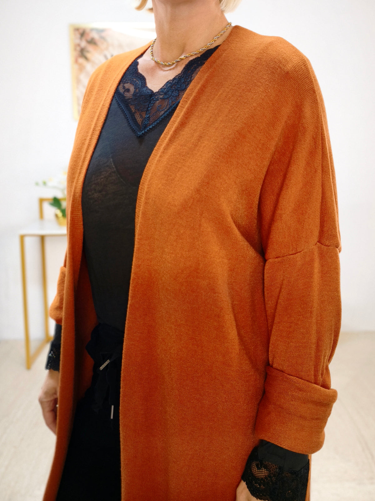 Long Cardigan Rostbraun (40-44/46)