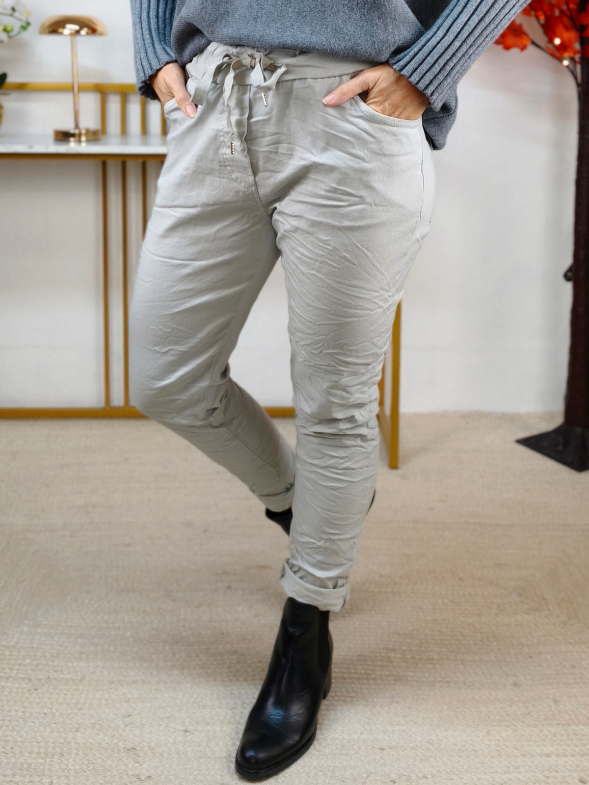 Stretchhose/Joggpant hellgrau (36-42/44)